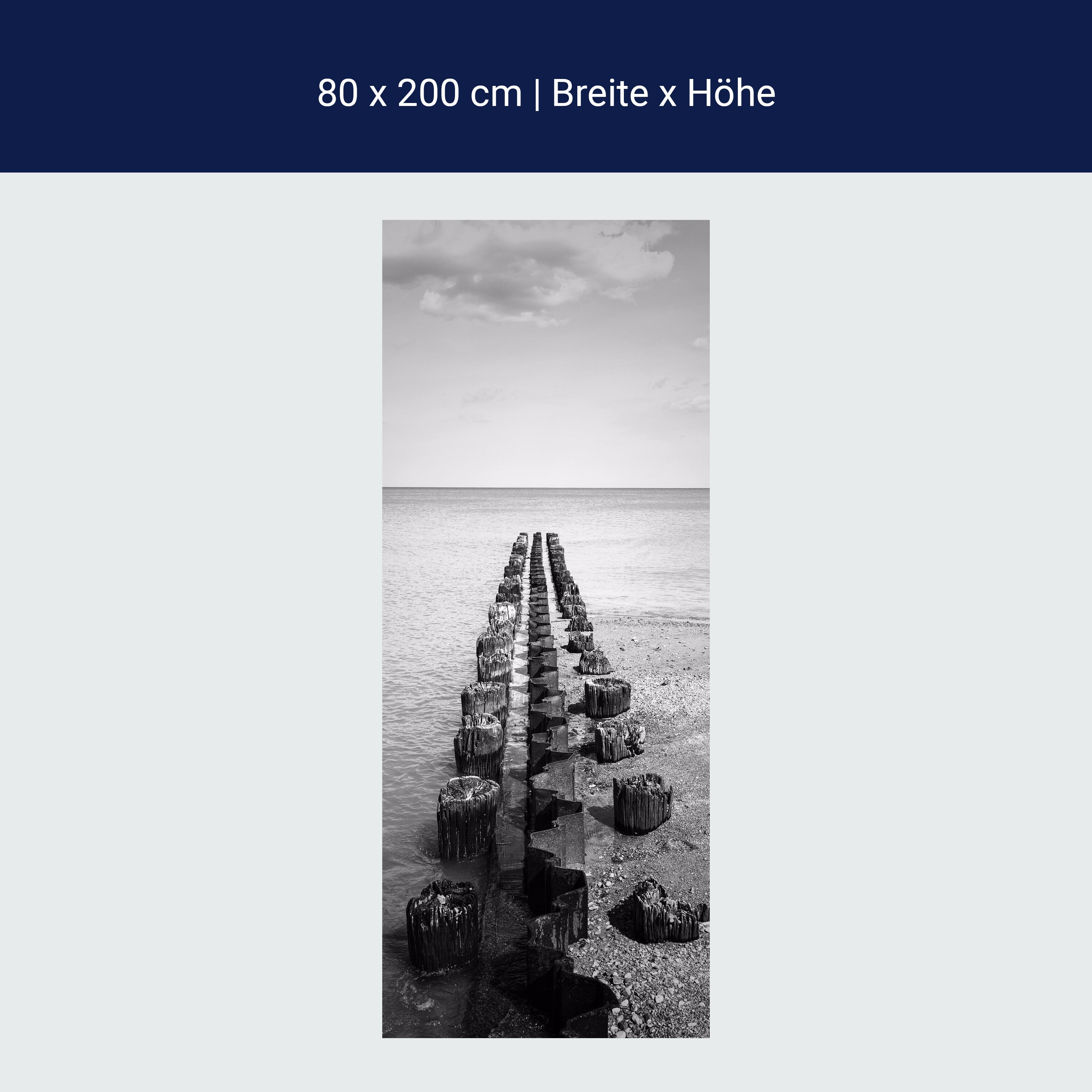 Türtapete alter Holz-steg im Meer, Steine, Ozean M1145 Türtapete alter Holz-steg im Meer, Steine, Ozean M1145