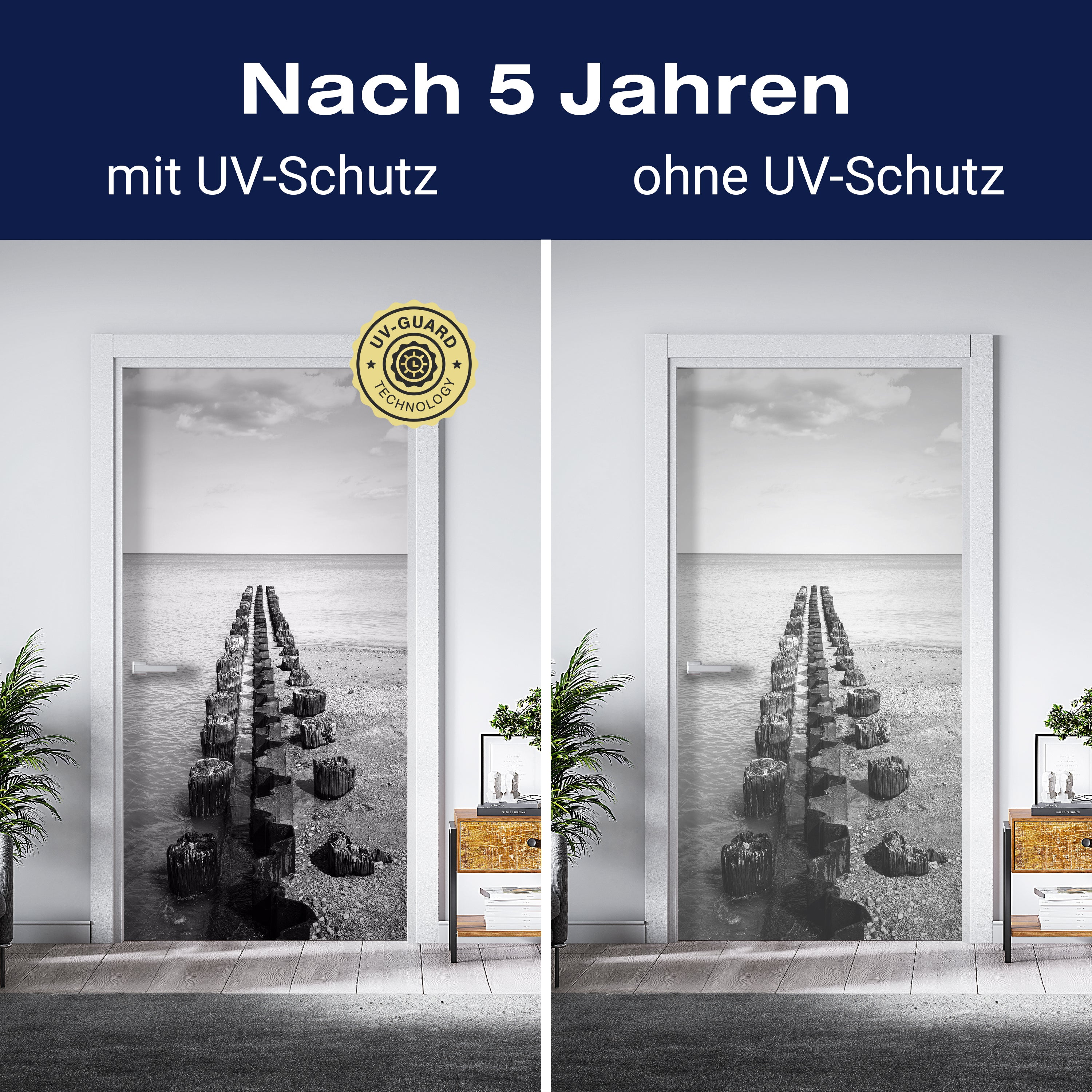 Türtapete alter Holz-steg im Meer, Steine, Ozean M1145 - Bild 4 Türtapete alter Holz-steg im Meer, Steine, Ozean M1145 - Bild 4