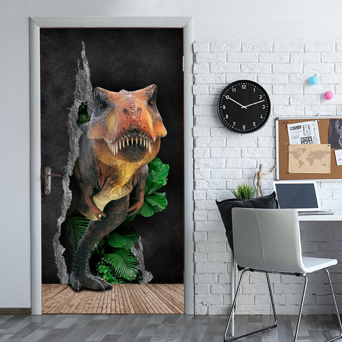 Türtapete T-Rex aus dem Dschungel, Dino-saurier M1147 - Bild 1 Türtapete T-Rex aus dem Dschungel, Dino-saurier M1147 - Bild 1