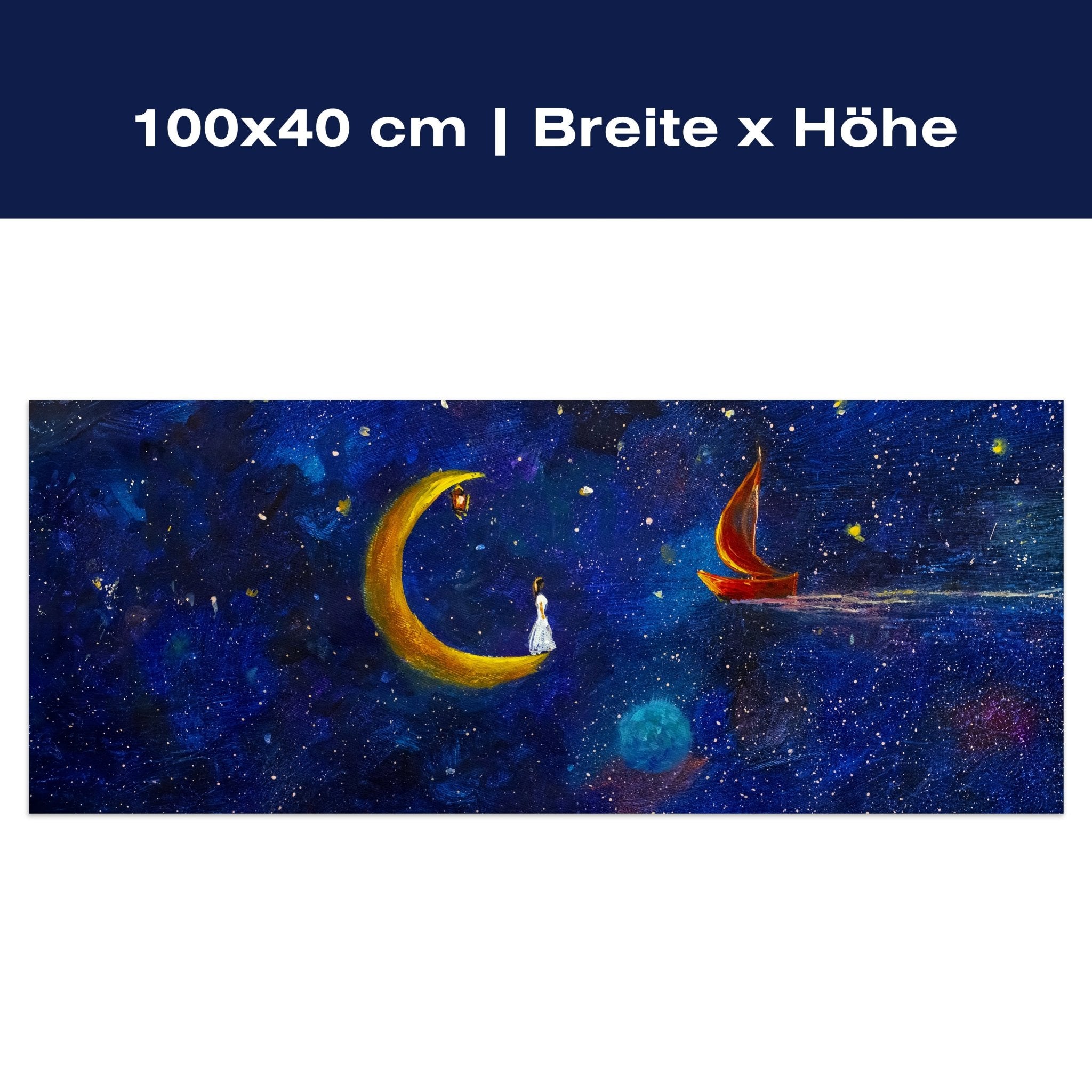 Leinwandbild Mond Schiff Kunst M1148 Leinwandbild Mond Schiff Kunst M1148