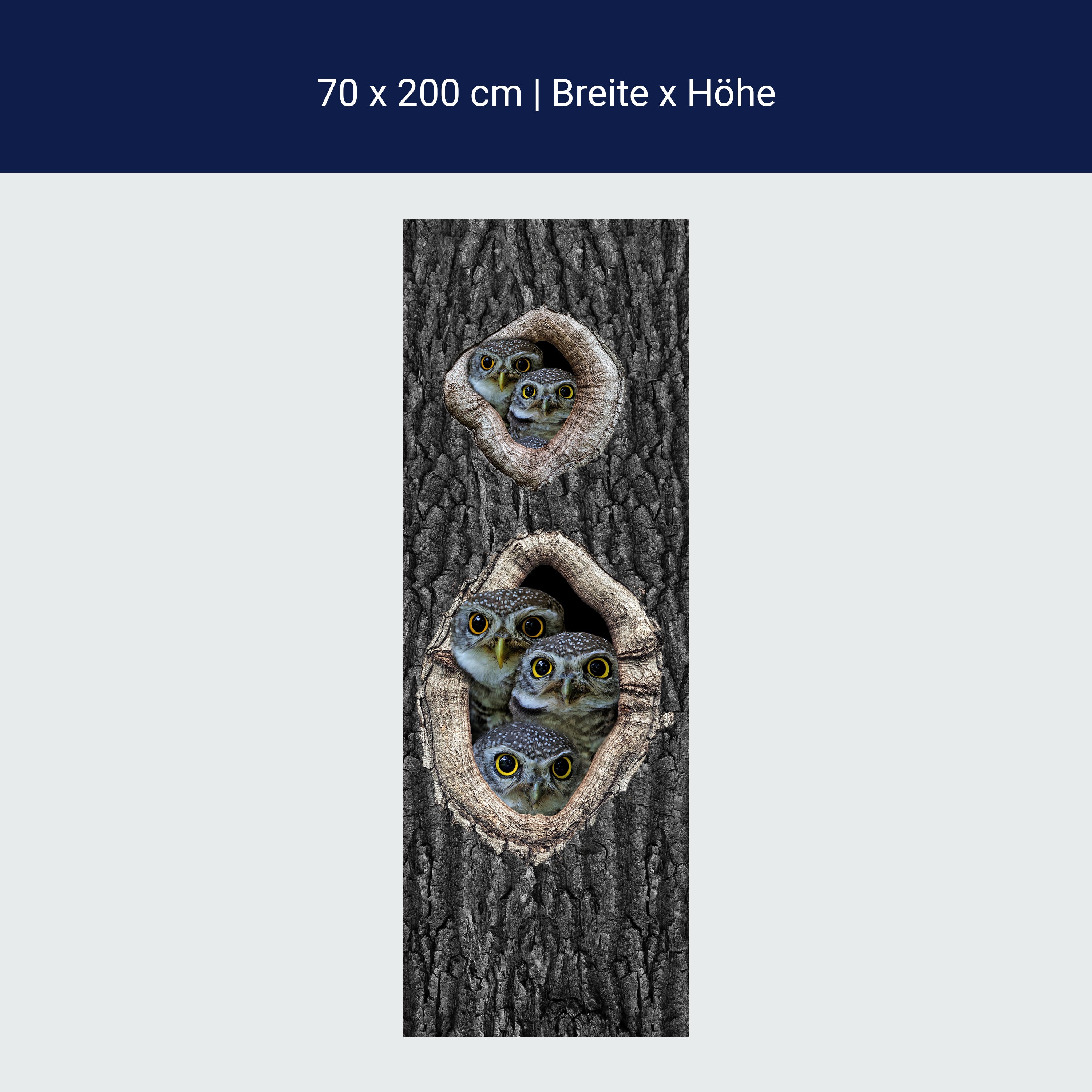 Türtapete Eulen im Baum, Familie, Vögel, Wald M1149 Türtapete Eulen im Baum, Familie, Vögel, Wald M1149