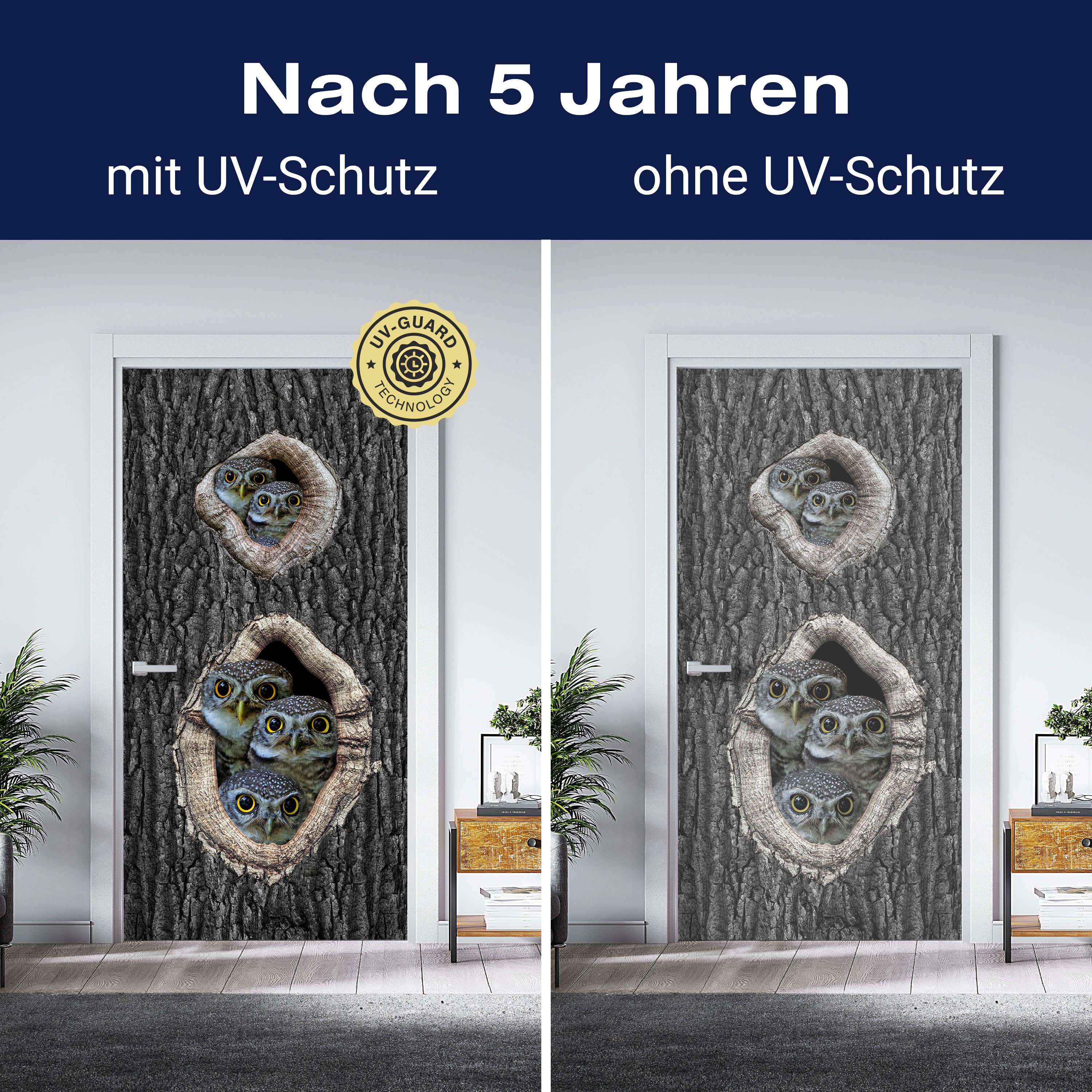 Türtapete Eulen im Baum, Familie, Vögel, Wald M1149 - Bild 4 Türtapete Eulen im Baum, Familie, Vögel, Wald M1149 - Bild 4