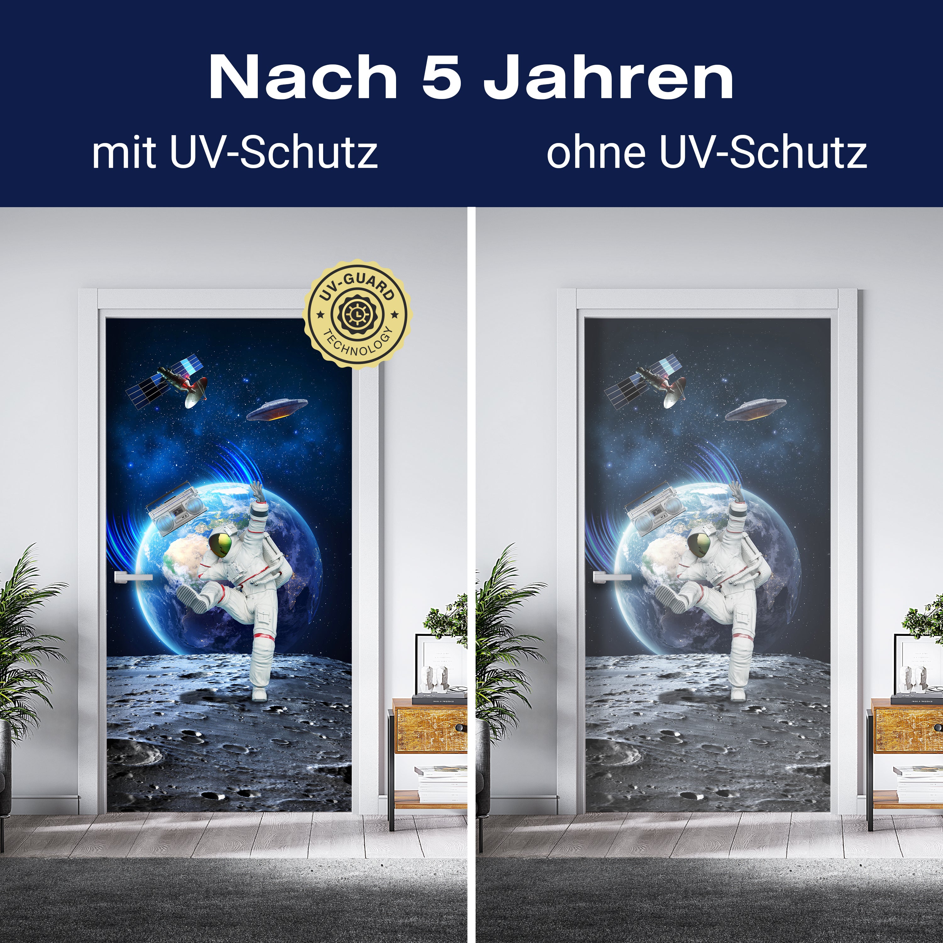 Türtapete tanzender Astronaut auf Mond, Weltraum M1151 - Bild 4 Türtapete tanzender Astronaut auf Mond, Weltraum M1151 - Bild 4