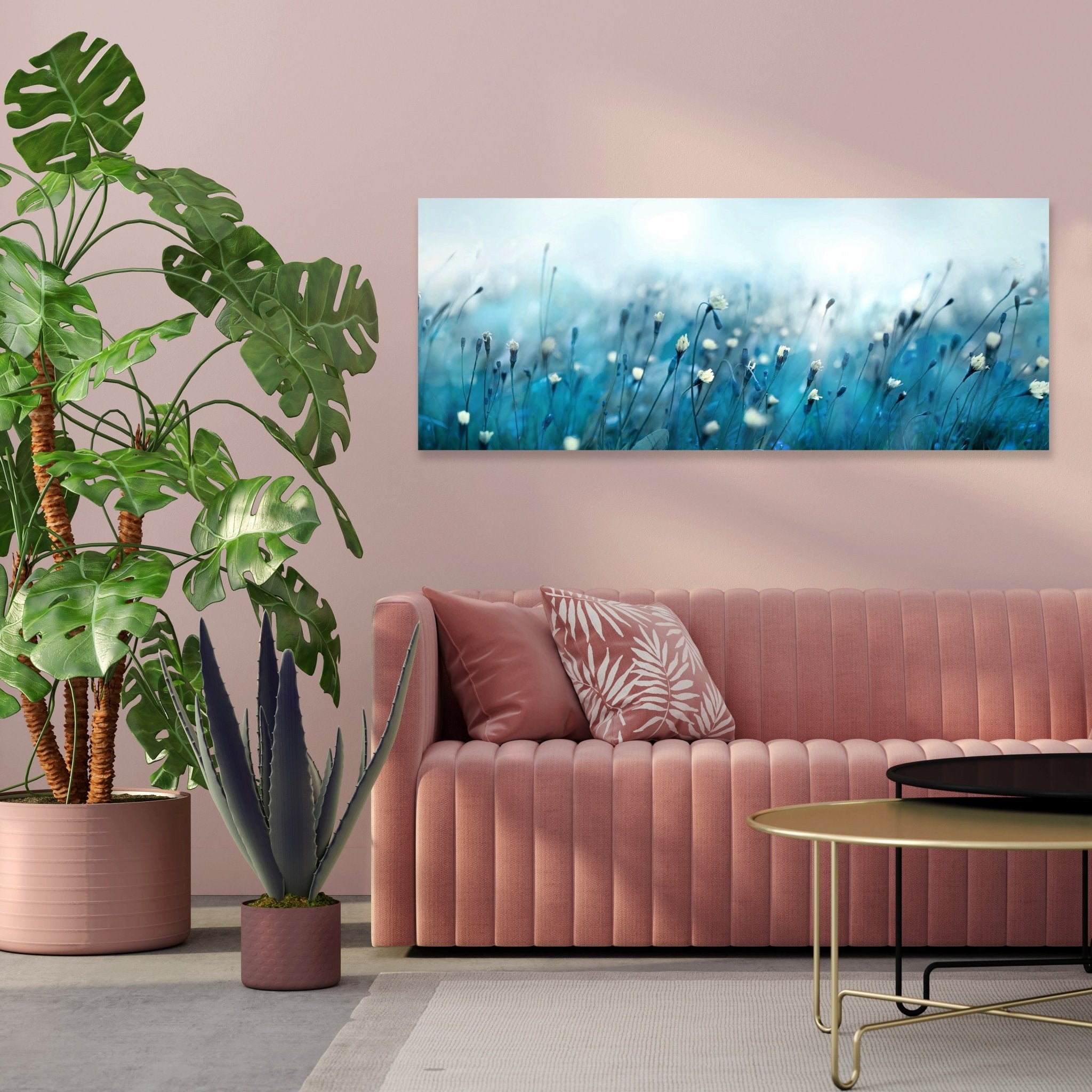 Leinwandbild Blaues Blumenfeld M1152 kaufen - Bild 3 Leinwandbild Blaues Blumenfeld M1152 kaufen - Bild 3