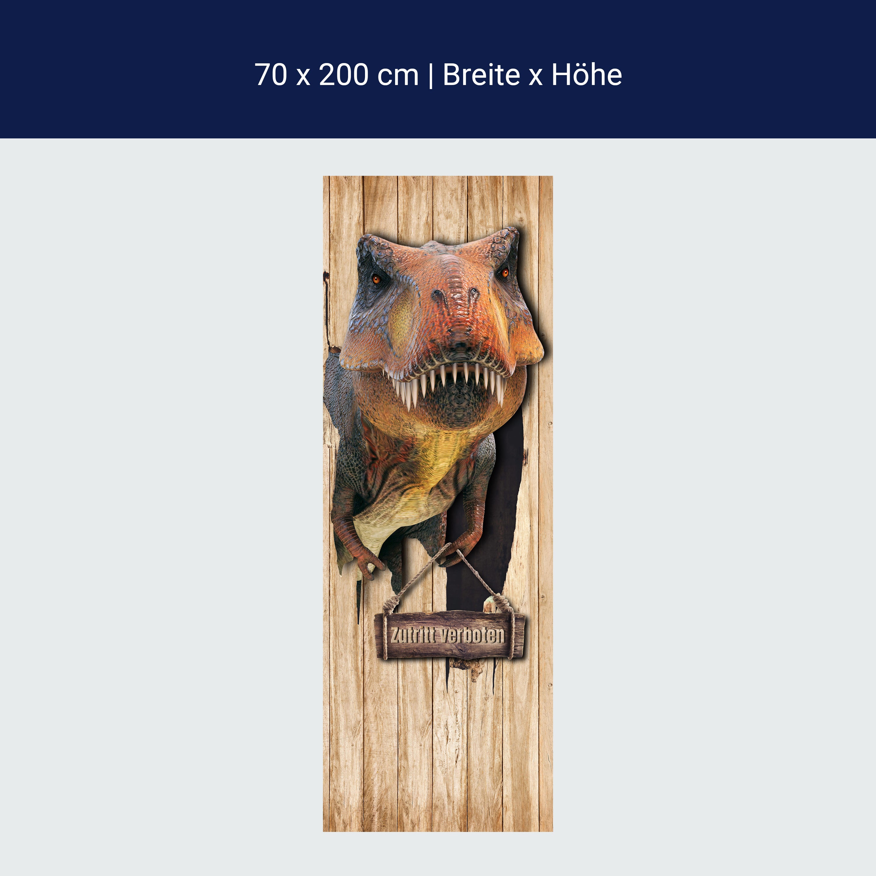 Türtapete T-Rex in Holztür, Zutritt verboten, Dino M1152 Türtapete T-Rex in Holztür, Zutritt verboten, Dino M1152
