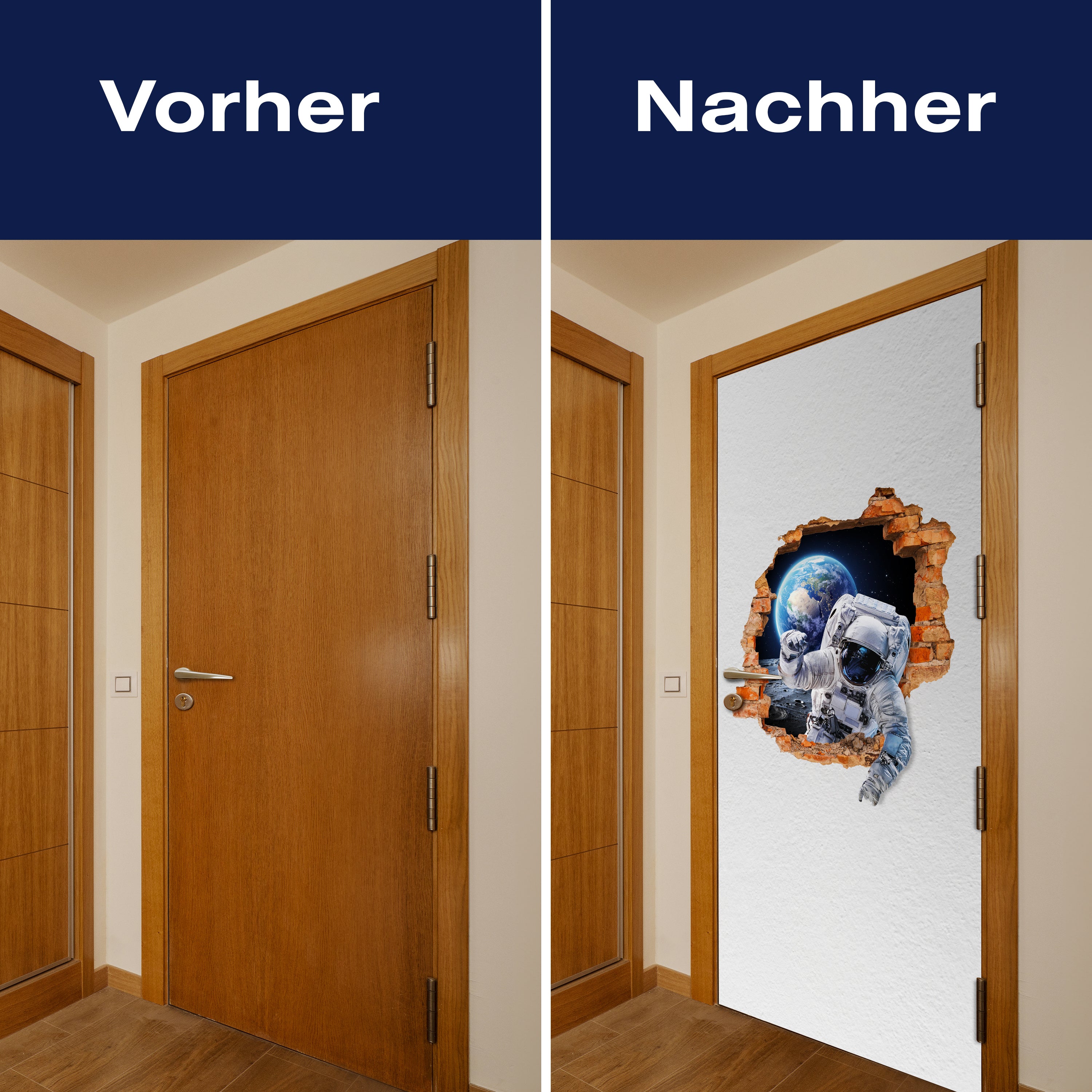 Türtapete Astronaut vom Mond, Mauer, 3D Effekt M1154 - Bild 10 Türtapete Astronaut vom Mond, Mauer, 3D Effekt M1154 - Bild 10