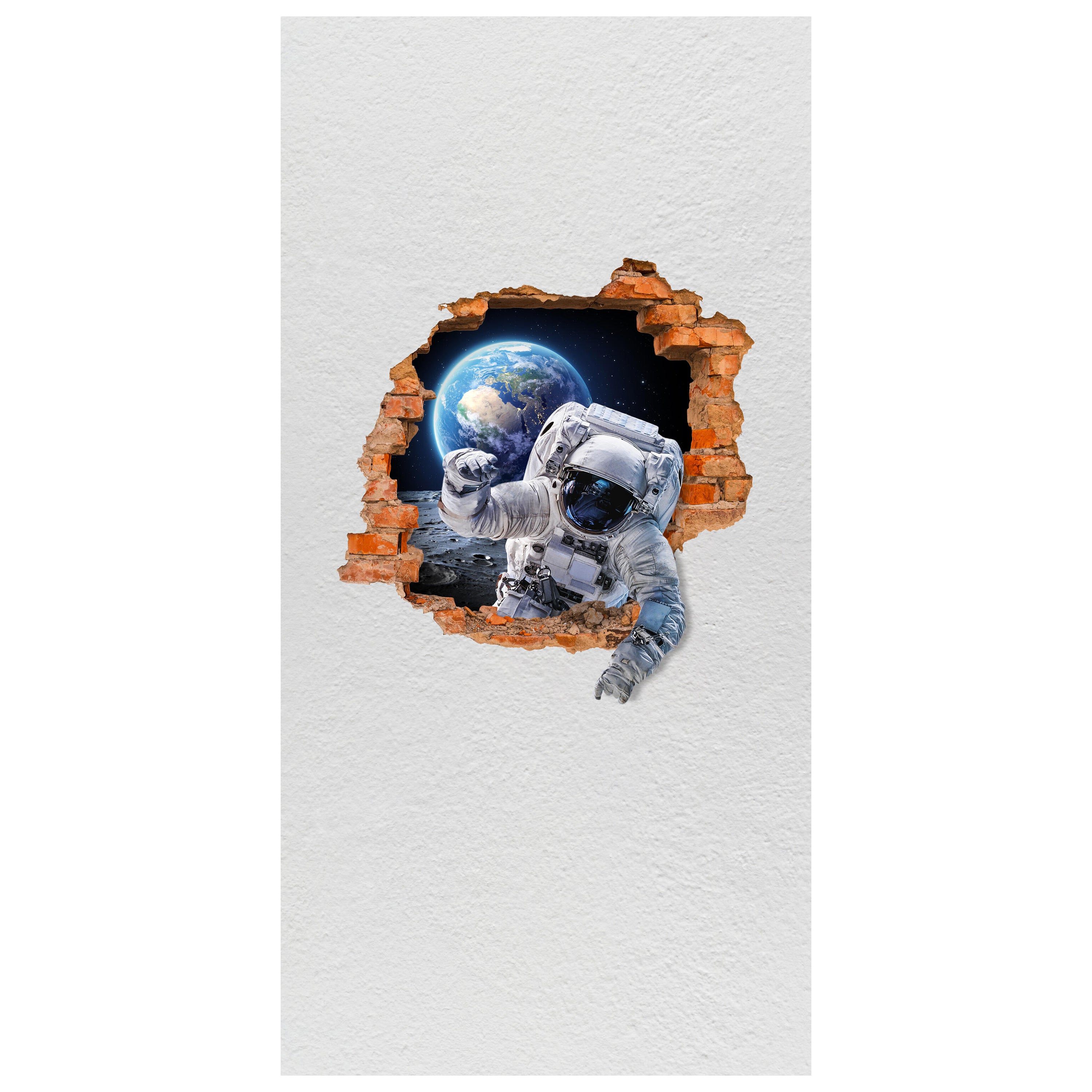 Türtapete Astronaut vom Mond, Mauer, 3D Effekt M1154 - Bild 2 Türtapete Astronaut vom Mond, Mauer, 3D Effekt M1154 - Bild 2