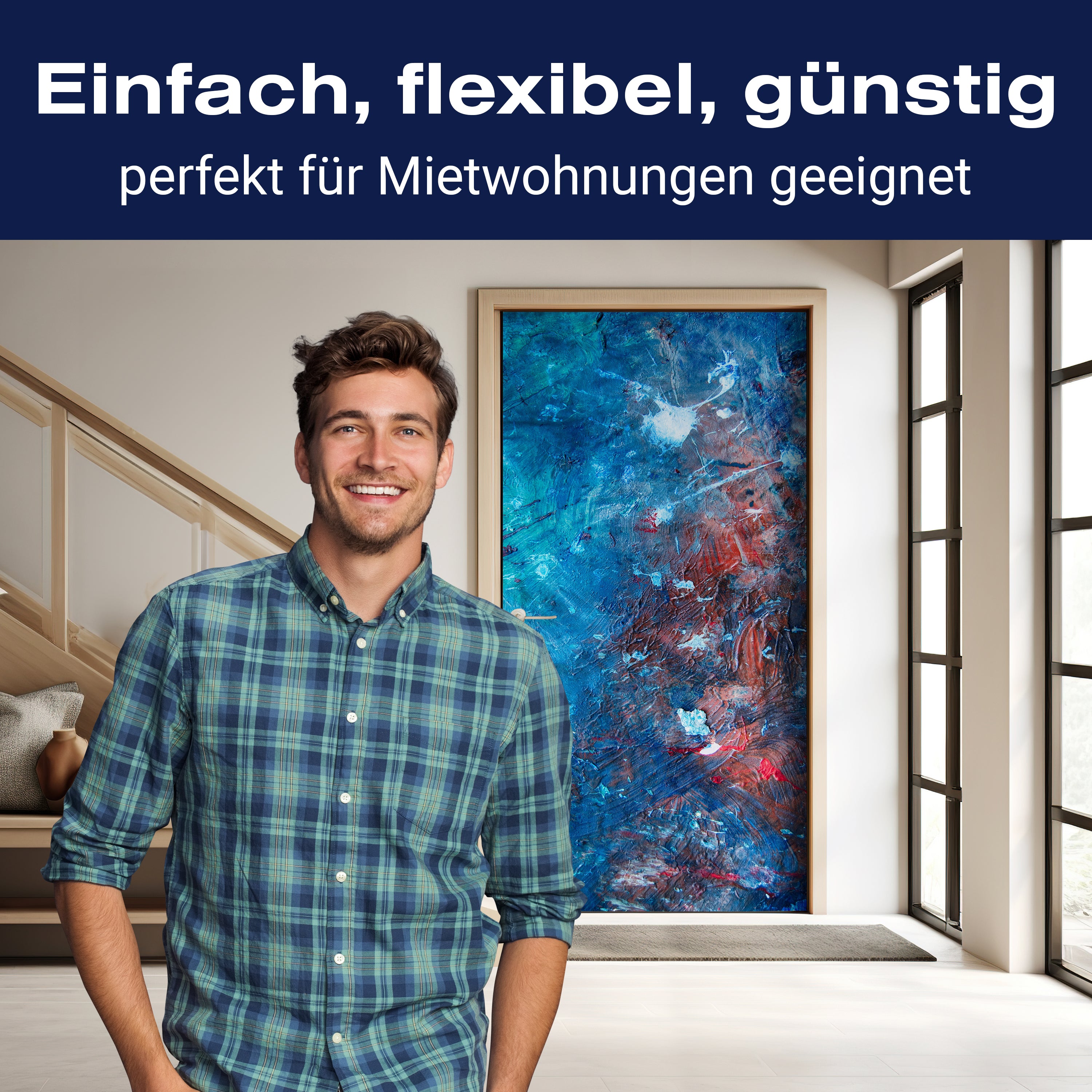 Türtapete Gemälde aus Acrylfarbe, Abstrakte Kunst M1161 - Bild 3 Türtapete Gemälde aus Acrylfarbe, Abstrakte Kunst M1161 - Bild 3