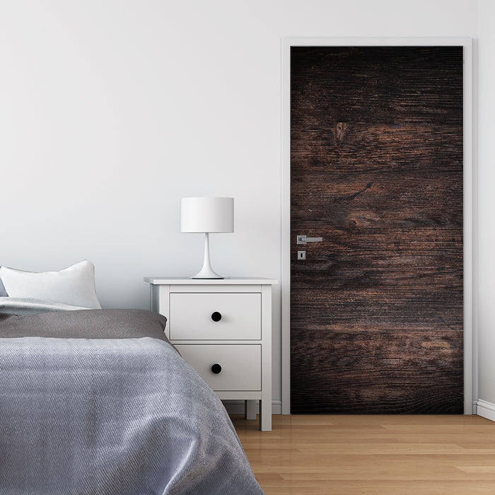 Türtapete rustikale Holzwand, dunkles Holz, Braun M1165 - Bild 1 Türtapete rustikale Holzwand, dunkles Holz, Braun M1165 - Bild 1