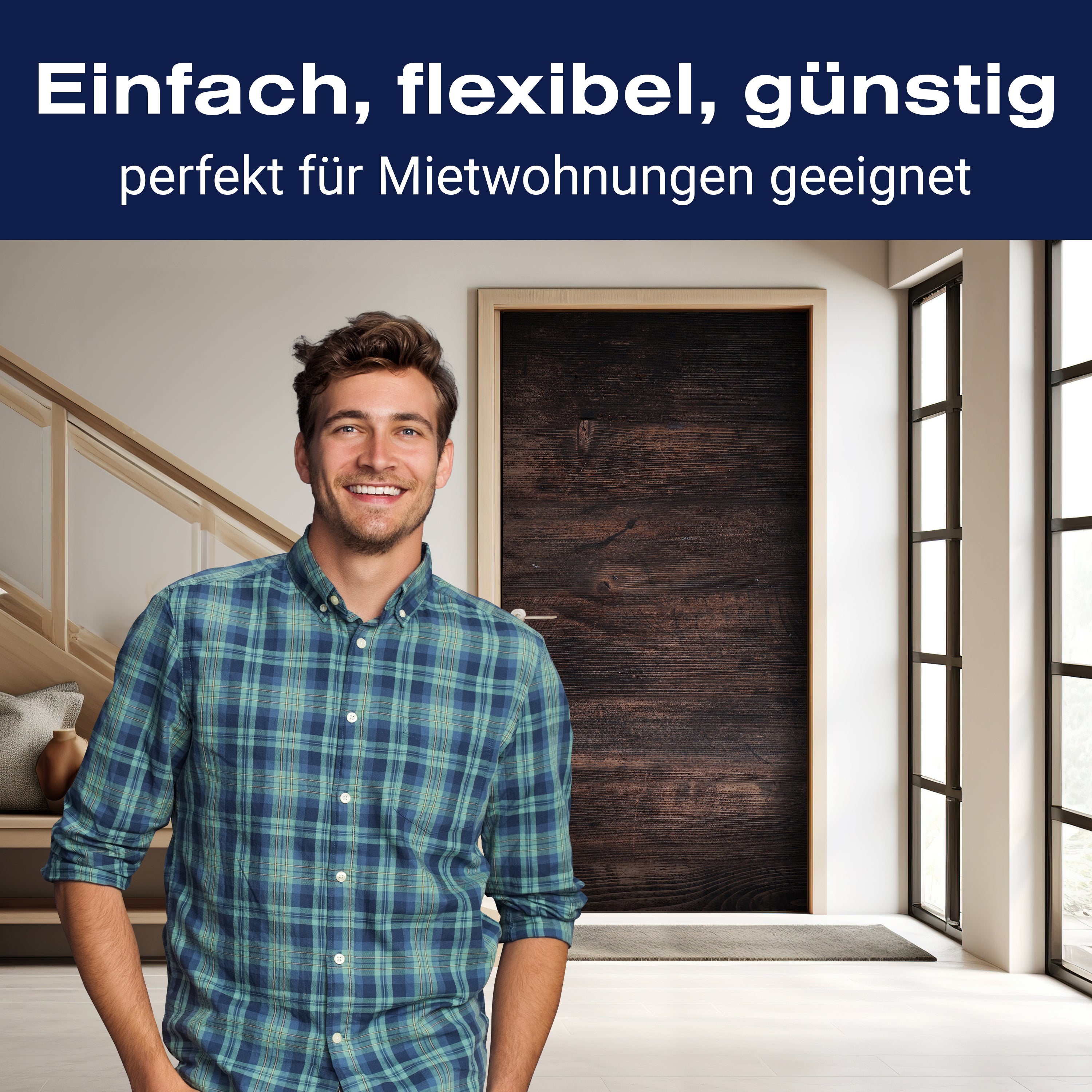 Türtapete rustikale Holzwand, dunkles Holz, Braun M1165 - Bild 3 Türtapete rustikale Holzwand, dunkles Holz, Braun M1165 - Bild 3