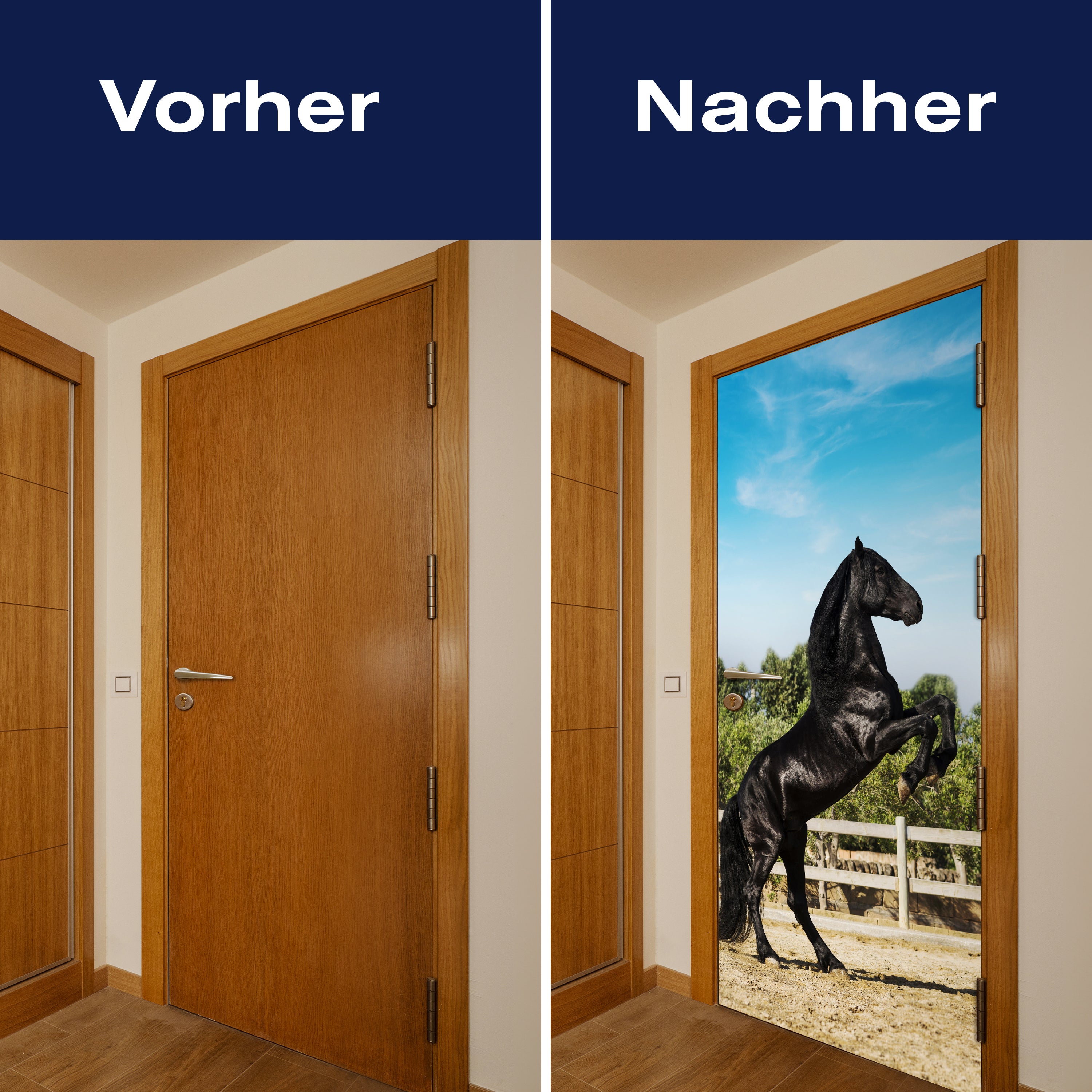 Türtapete Schwarzer Pferd steht auf Hinterbeinen M1167 - Bild 10 Türtapete Schwarzer Pferd steht auf Hinterbeinen M1167 - Bild 10