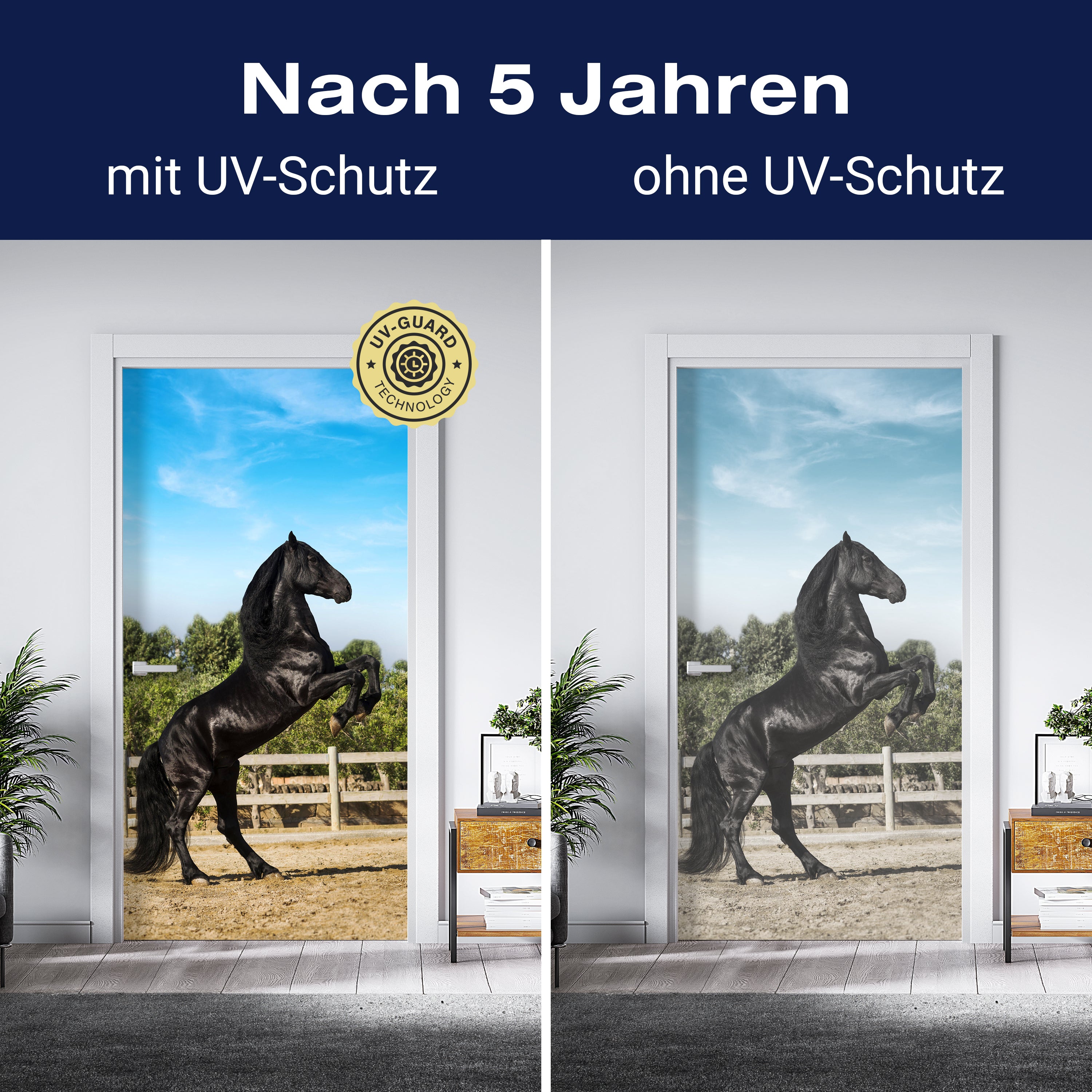 Türtapete Schwarzer Pferd steht auf Hinterbeinen M1167 - Bild 4 Türtapete Schwarzer Pferd steht auf Hinterbeinen M1167 - Bild 4