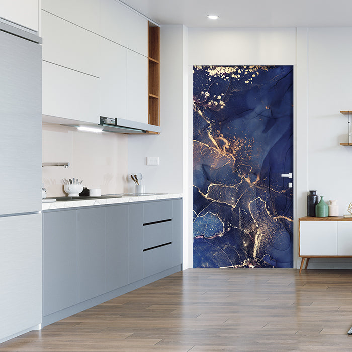 Türtapete blauer Marmor mit Gold, Blau M1180 - Bild 1 Türtapete blauer Marmor mit Gold, Blau M1180 - Bild 1