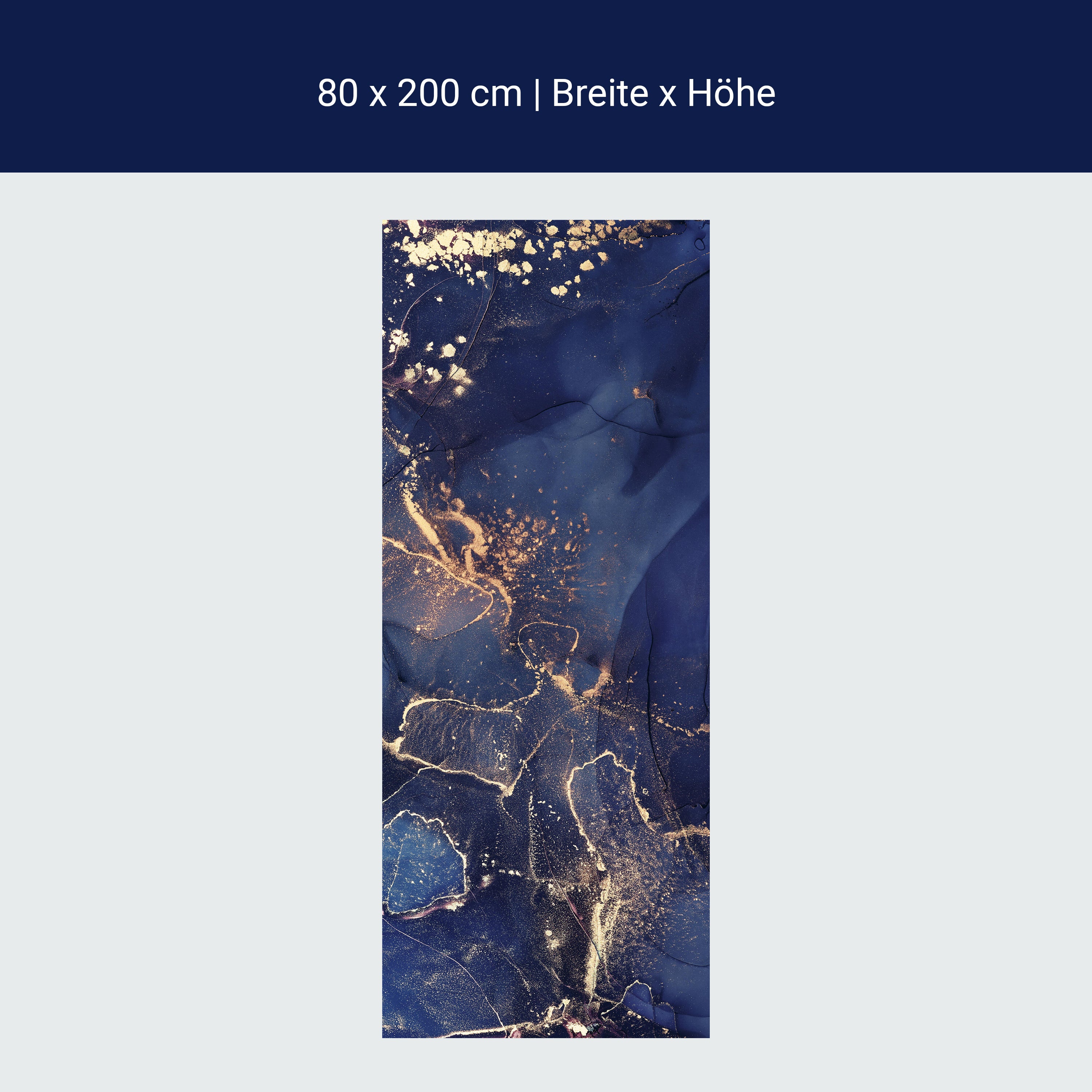 Türtapete blauer Marmor mit Gold, Blau M1180 Türtapete blauer Marmor mit Gold, Blau M1180