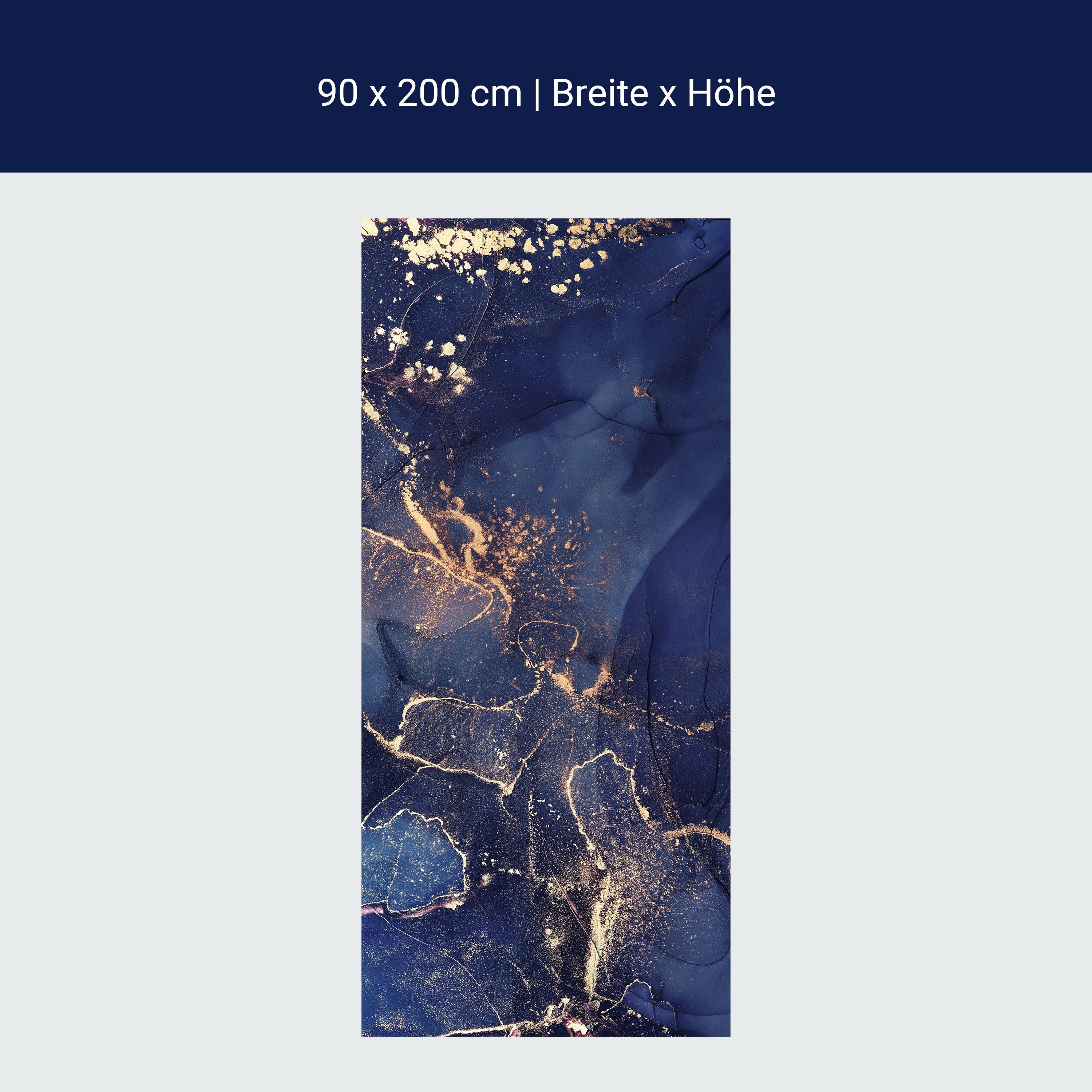 Türtapete blauer Marmor mit Gold, Blau M1180 Türtapete blauer Marmor mit Gold, Blau M1180