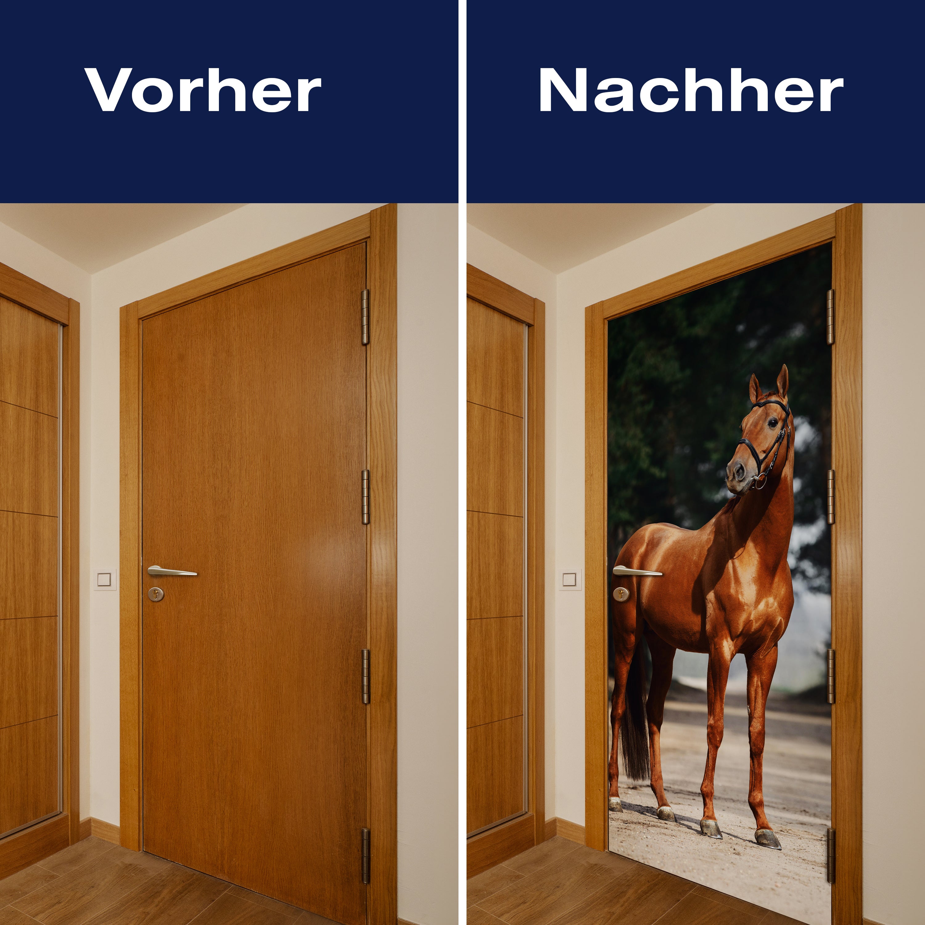 Türtapete braunes Pferd auf Straße, Bäume M1184 - Bild 10 Türtapete braunes Pferd auf Straße, Bäume M1184 - Bild 10