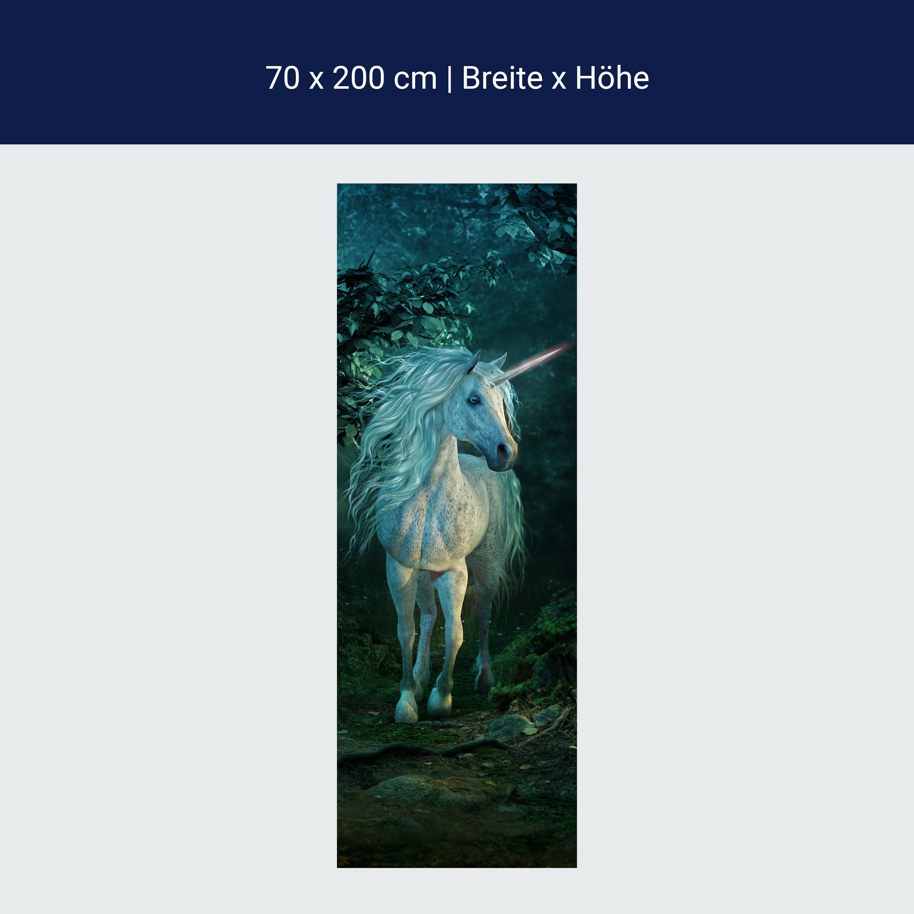 Türtapete Weißes Einhorn im Zauberwald, Fantasy M1185 Türtapete Weißes Einhorn im Zauberwald, Fantasy M1185