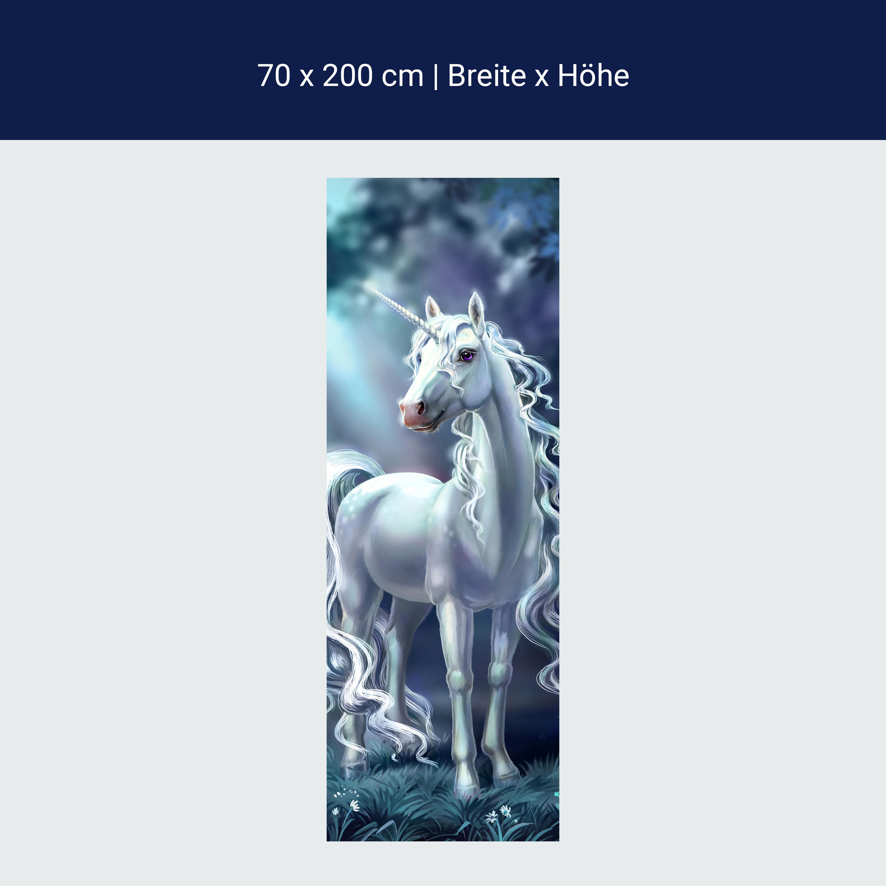 Türtapete schimmerndes Einhorn im Wald, Fantasy M1187 Türtapete schimmerndes Einhorn im Wald, Fantasy M1187
