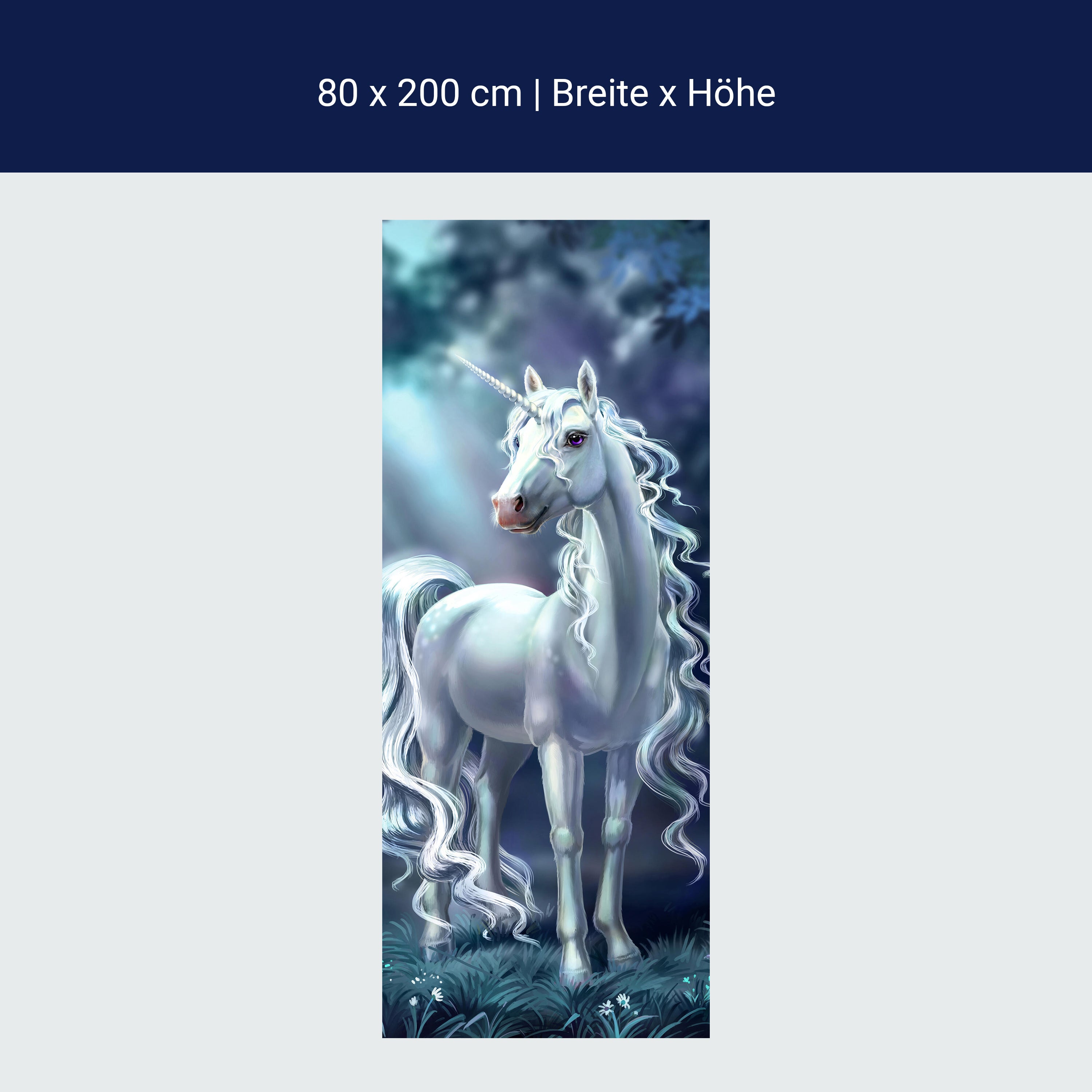 Türtapete schimmerndes Einhorn im Wald, Fantasy M1187 Türtapete schimmerndes Einhorn im Wald, Fantasy M1187