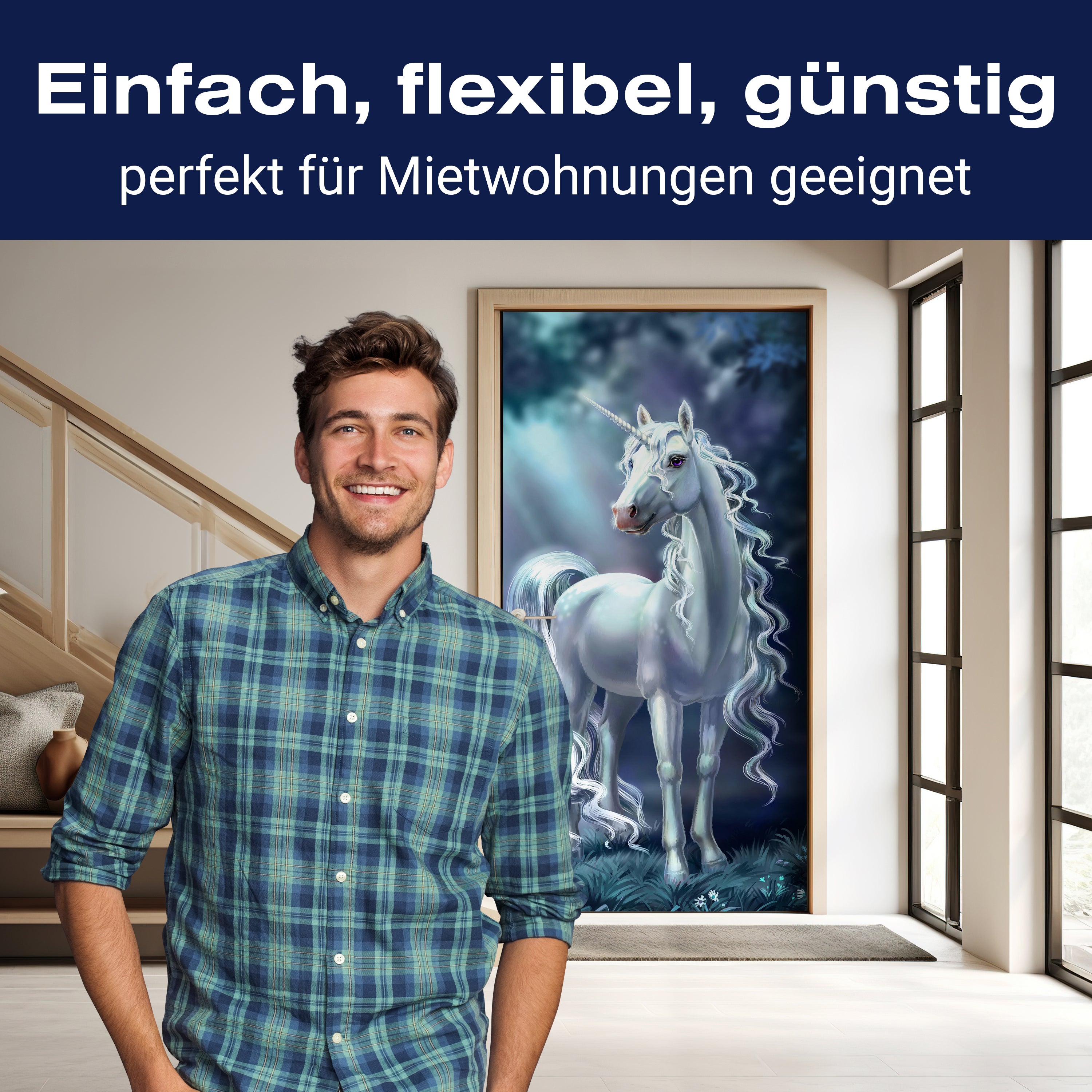 Türtapete schimmerndes Einhorn im Wald, Fantasy M1187 - Bild 3 Türtapete schimmerndes Einhorn im Wald, Fantasy M1187 - Bild 3