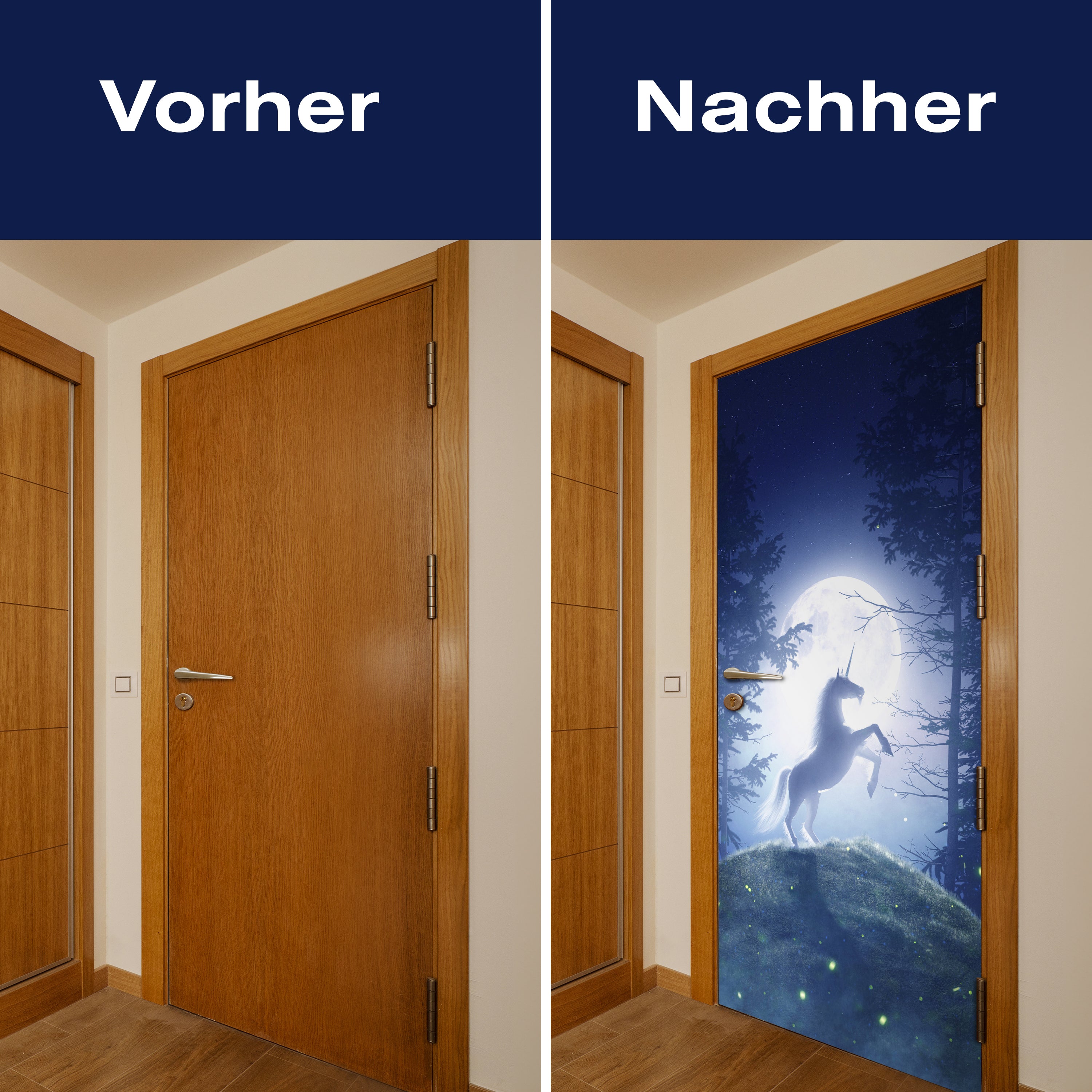 Türtapete Einhorn im Mondschein, Wald, Nacht M1188 - Bild 10 Türtapete Einhorn im Mondschein, Wald, Nacht M1188 - Bild 10