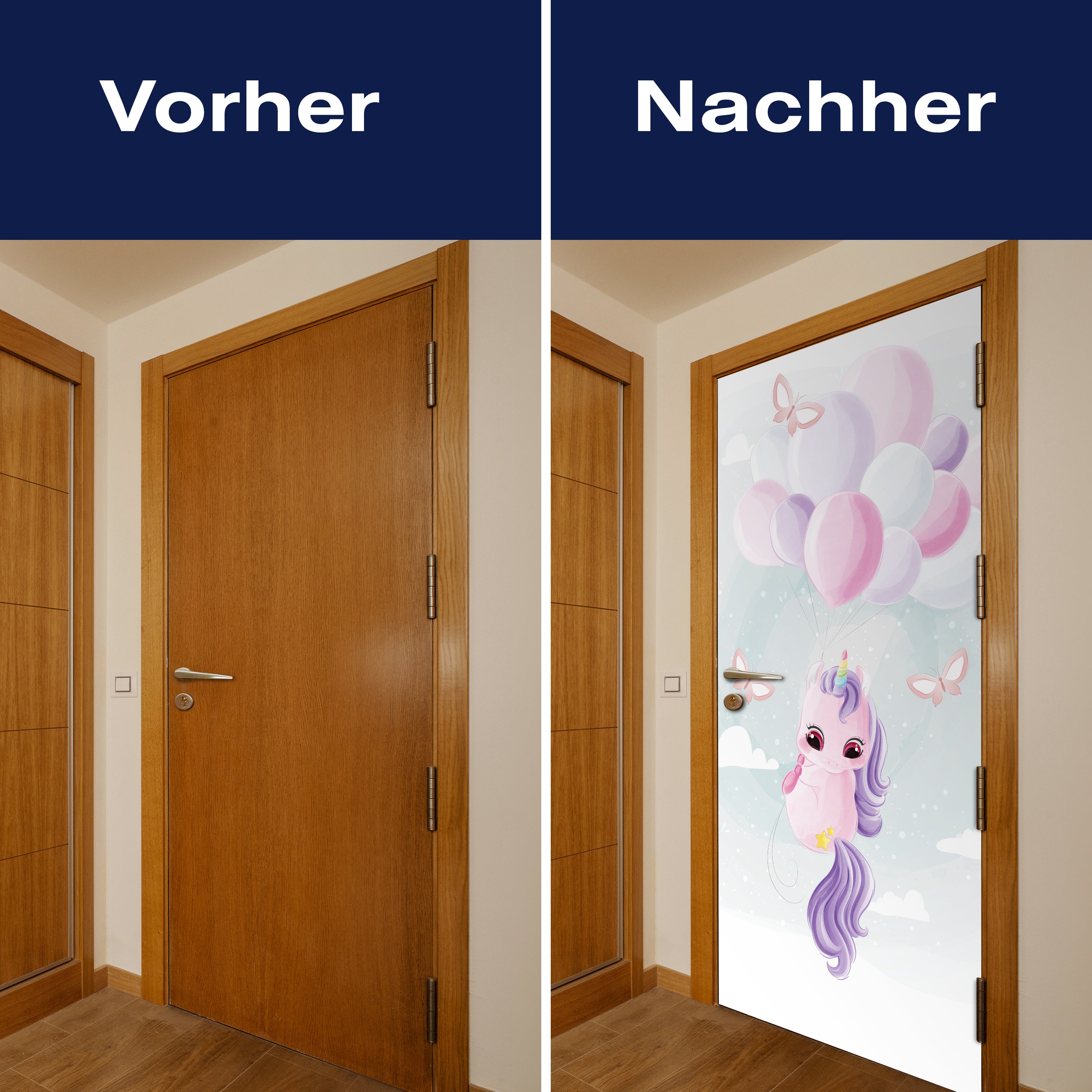 Türtapete Aquarell Einhorn,Luftballons, Regenbogen M1192 - Bild 10 Türtapete Aquarell Einhorn,Luftballons, Regenbogen M1192 - Bild 10