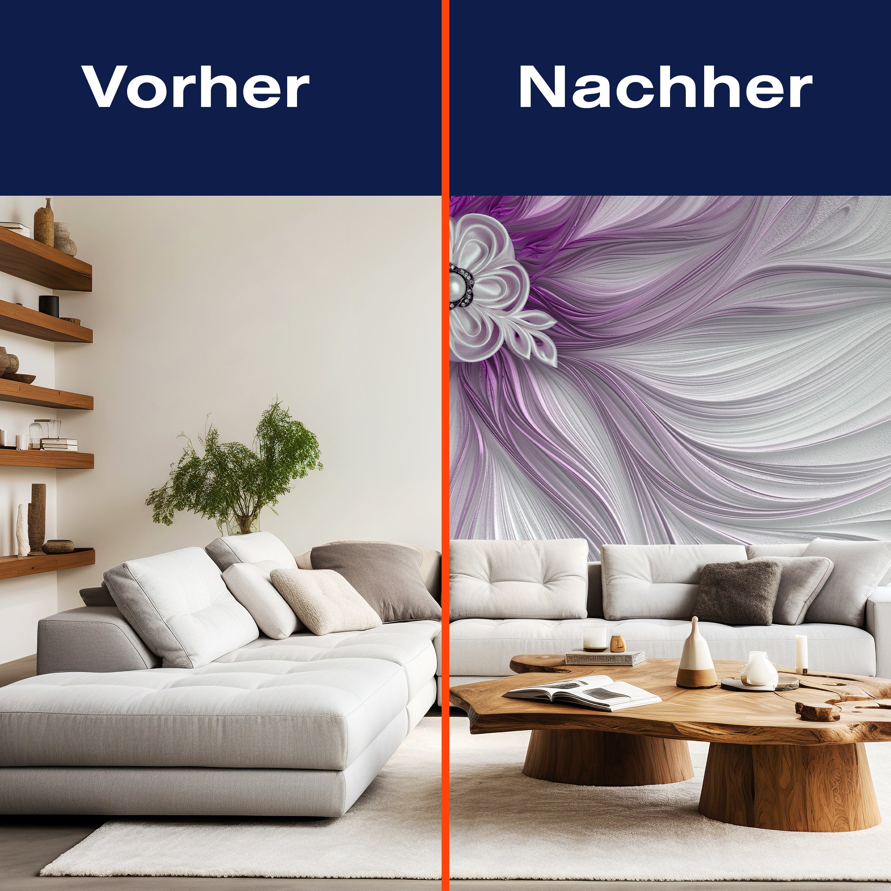 Fototapete Perlen violett Blume M1196 - Bild 9 Fototapete Perlen violett Blume M1196 - Bild 9