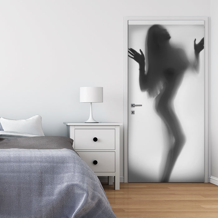 Türtapete Silhouette Frau, Milchglas, Sexy, Weiß M1198 - Bild 1 Türtapete Silhouette Frau, Milchglas, Sexy, Weiß M1198 - Bild 1