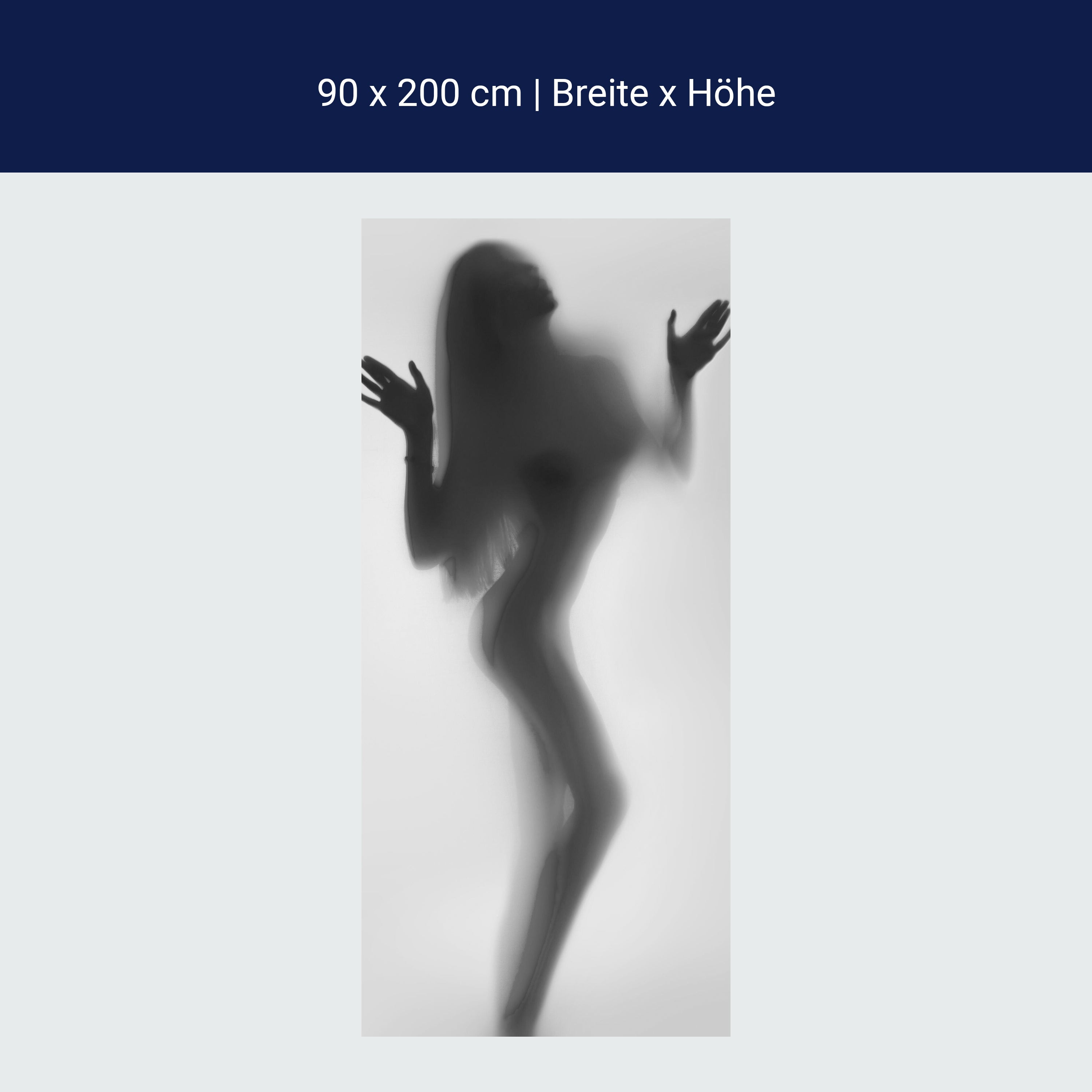 Türtapete Silhouette Frau, Milchglas, Sexy, Weiß M1198 Türtapete Silhouette Frau, Milchglas, Sexy, Weiß M1198