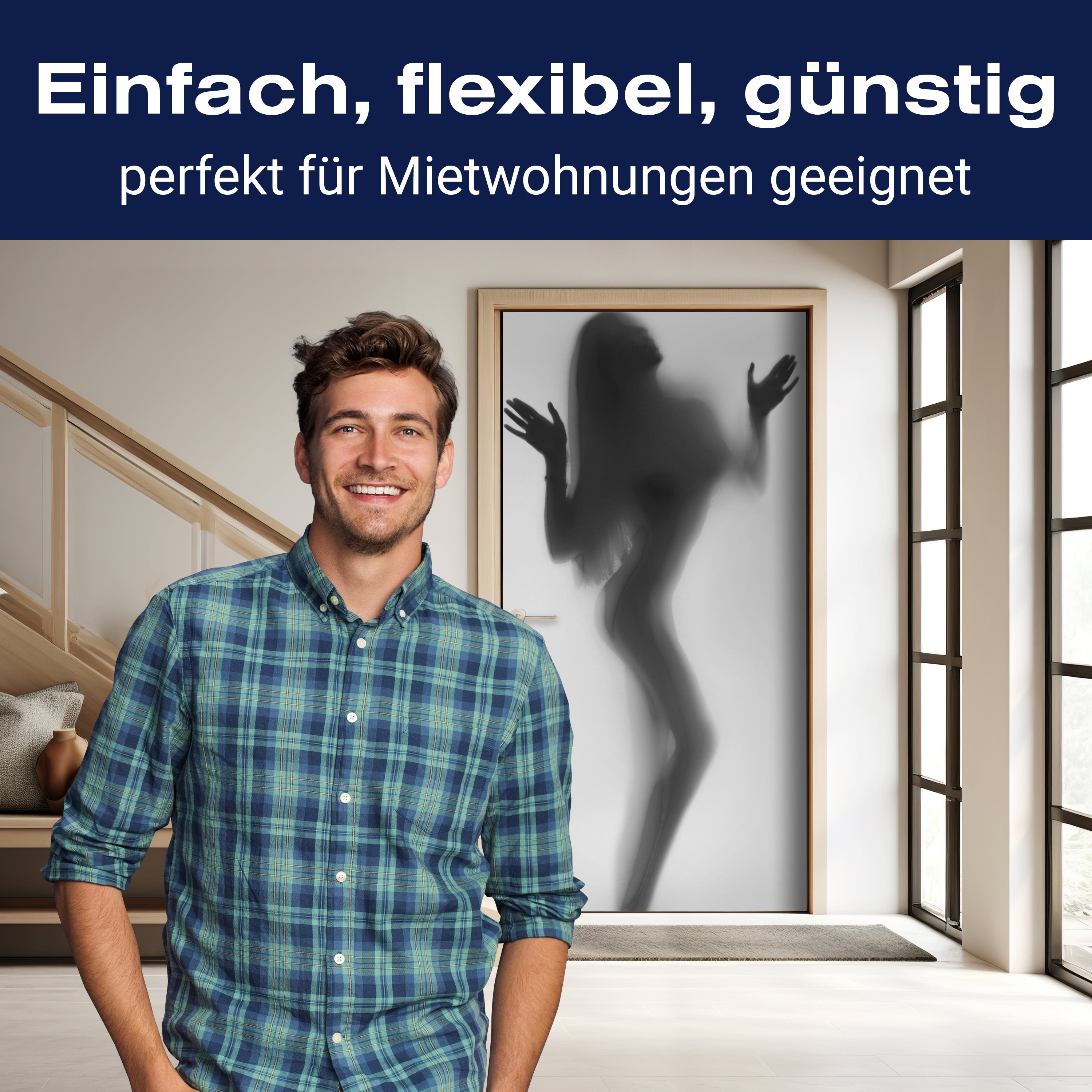 Türtapete Silhouette Frau, Milchglas, Sexy, Weiß M1198 - Bild 3 Türtapete Silhouette Frau, Milchglas, Sexy, Weiß M1198 - Bild 3