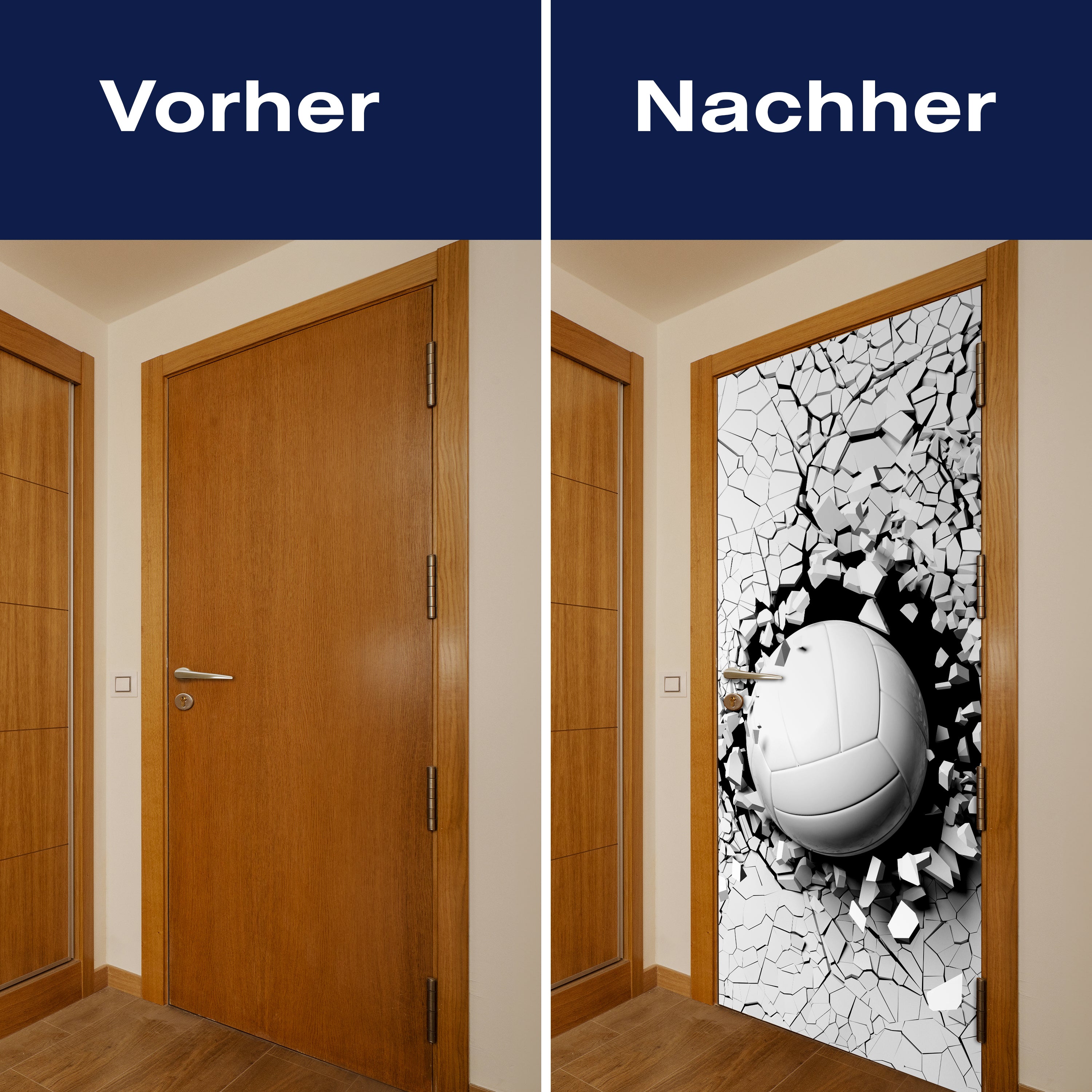 Türtapete Volleyball durch Wand, 3D Motiv, Sport M1199 - Bild 10 Türtapete Volleyball durch Wand, 3D Motiv, Sport M1199 - Bild 10