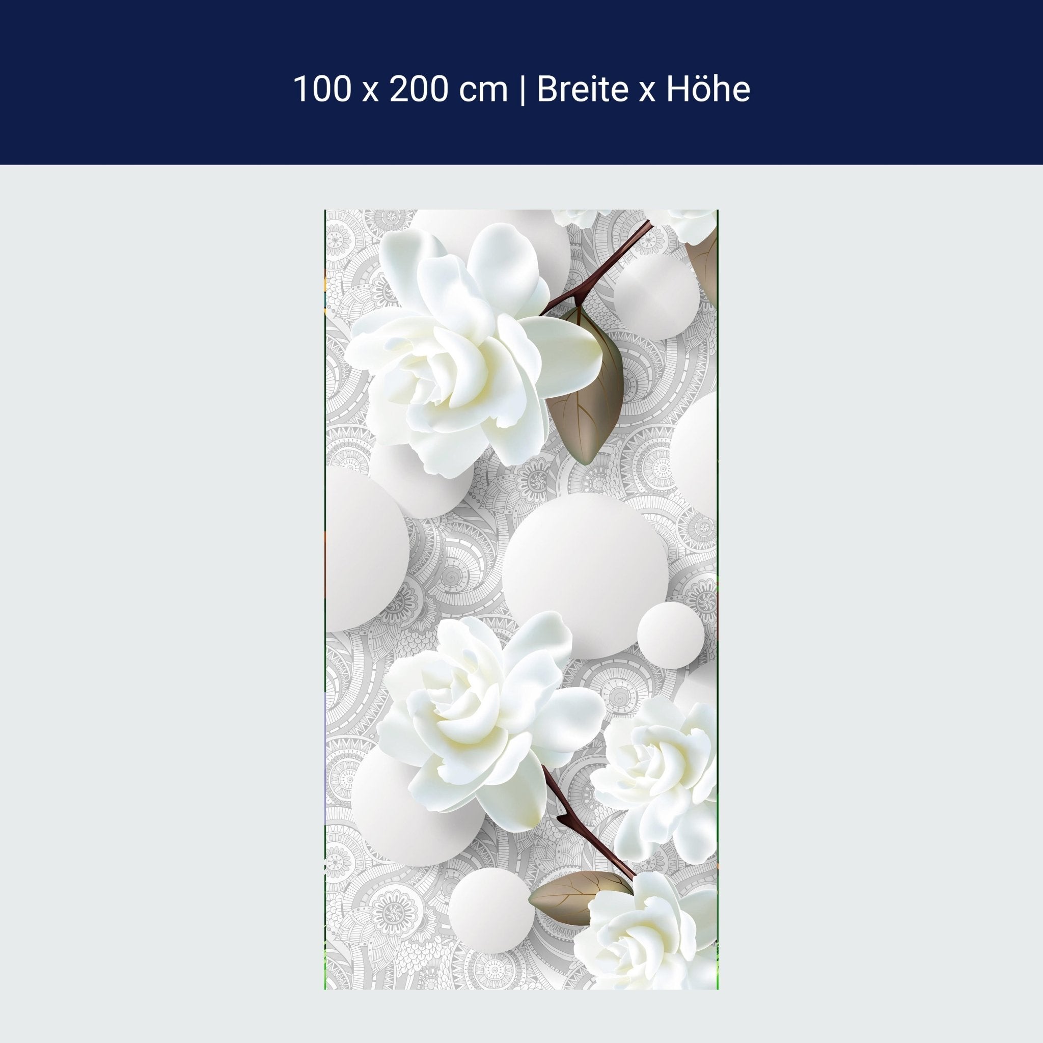 Türtapete Kugeln und Rosen, Blumen, Muster, Formen M1205 Türtapete Kugeln und Rosen, Blumen, Muster, Formen M1205