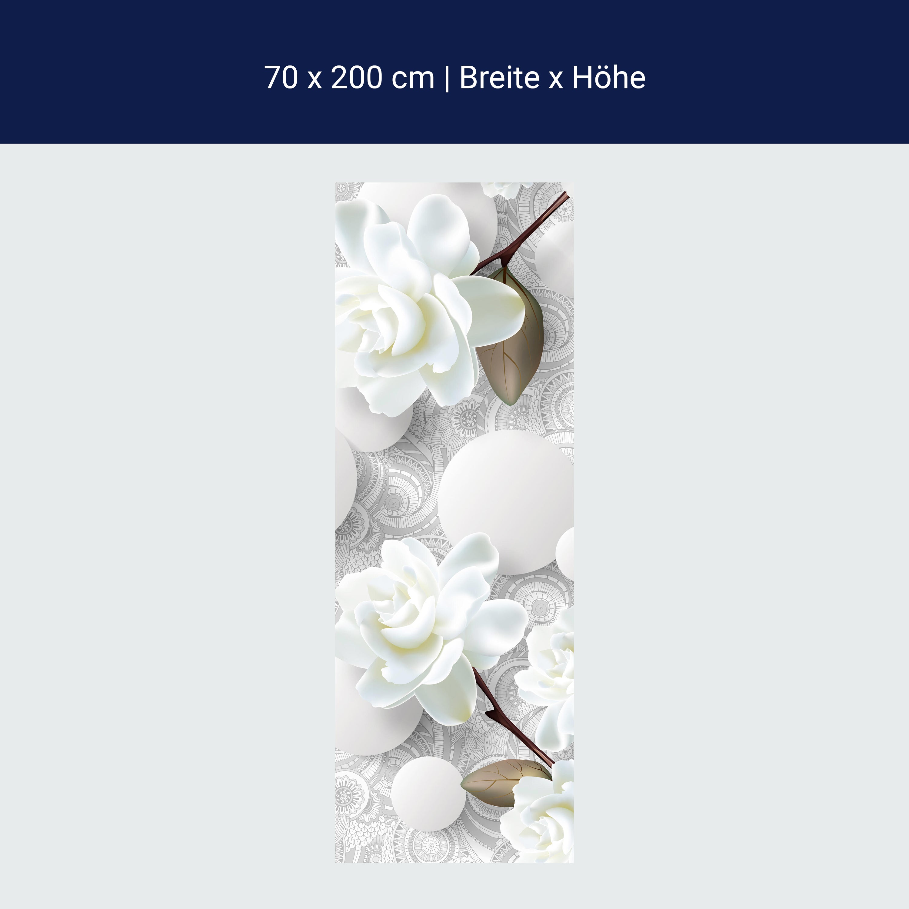 Türtapete Kugeln und Rosen, Blumen, Muster, Formen M1205 Türtapete Kugeln und Rosen, Blumen, Muster, Formen M1205