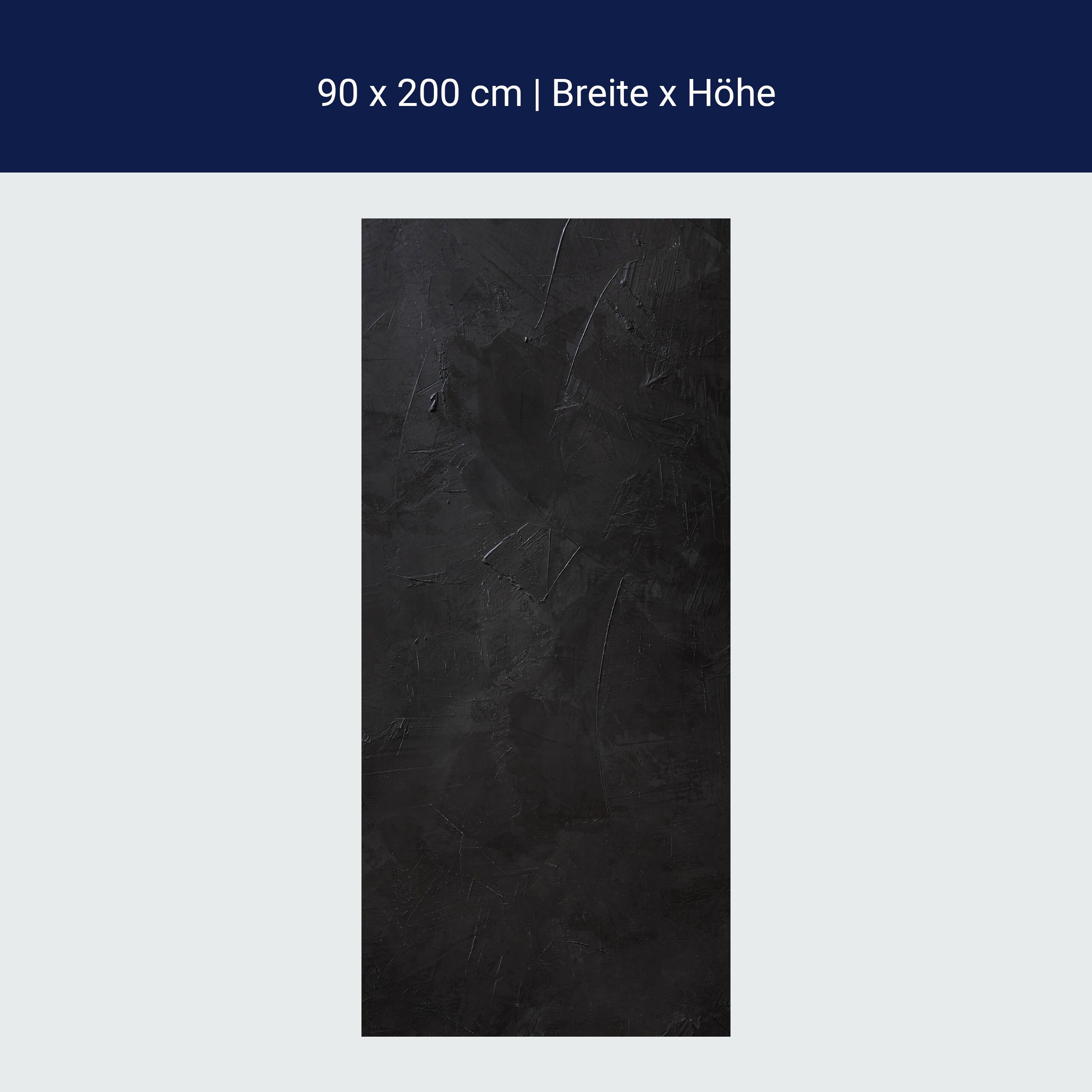 Türtapete schwarze Wand, Spachtel, Anthrazit M1208 Türtapete schwarze Wand, Spachtel, Anthrazit M1208