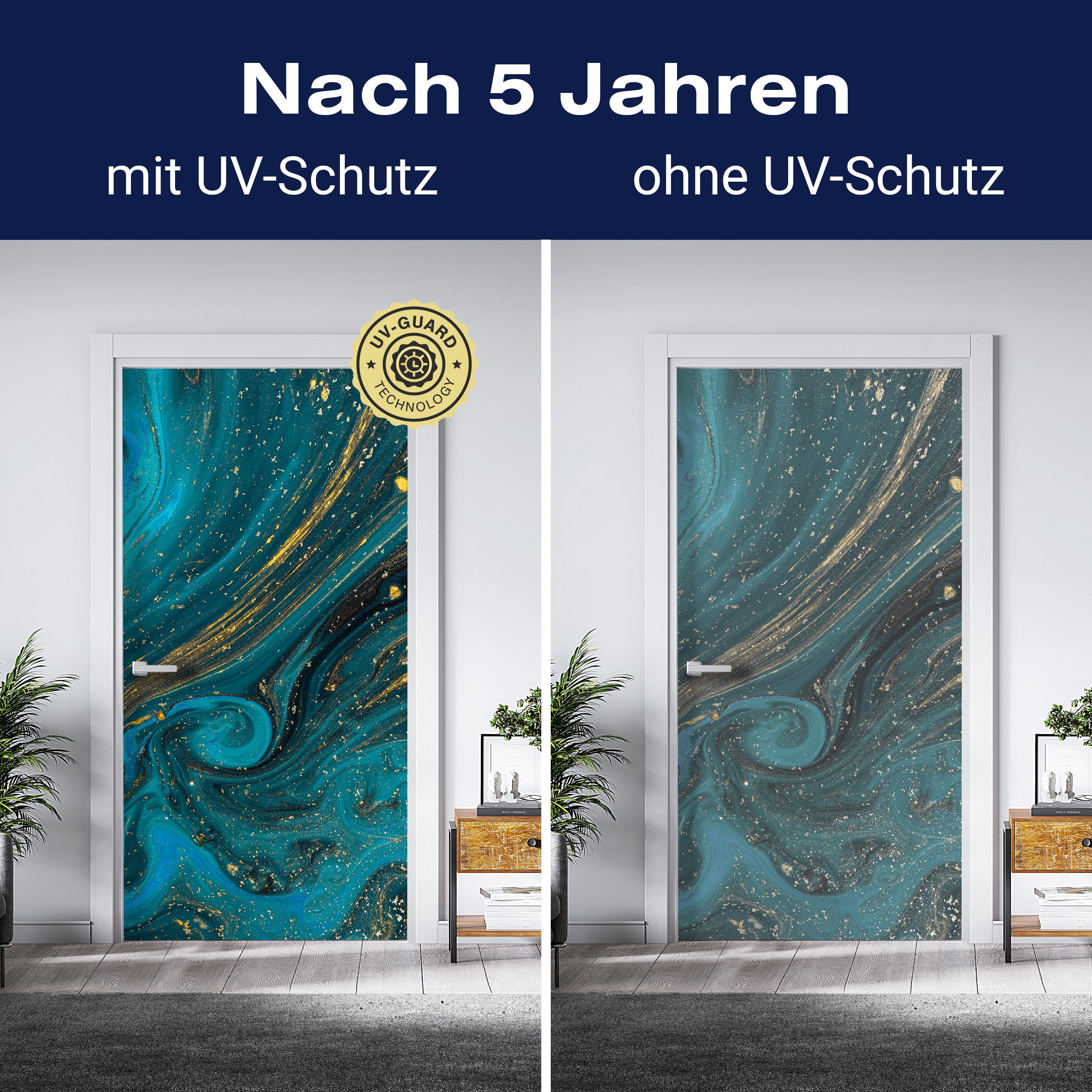 Türtapete Epoxidharz Blau Gold, Marmor, Effekt M1213 - Bild 4 Türtapete Epoxidharz Blau Gold, Marmor, Effekt M1213 - Bild 4