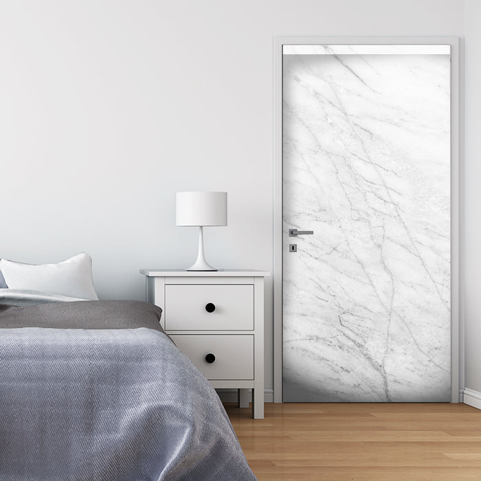 Türtapete weißer Marmor, Naturstein, Stein, Muster M1220 - Bild 1 Türtapete weißer Marmor, Naturstein, Stein, Muster M1220 - Bild 1