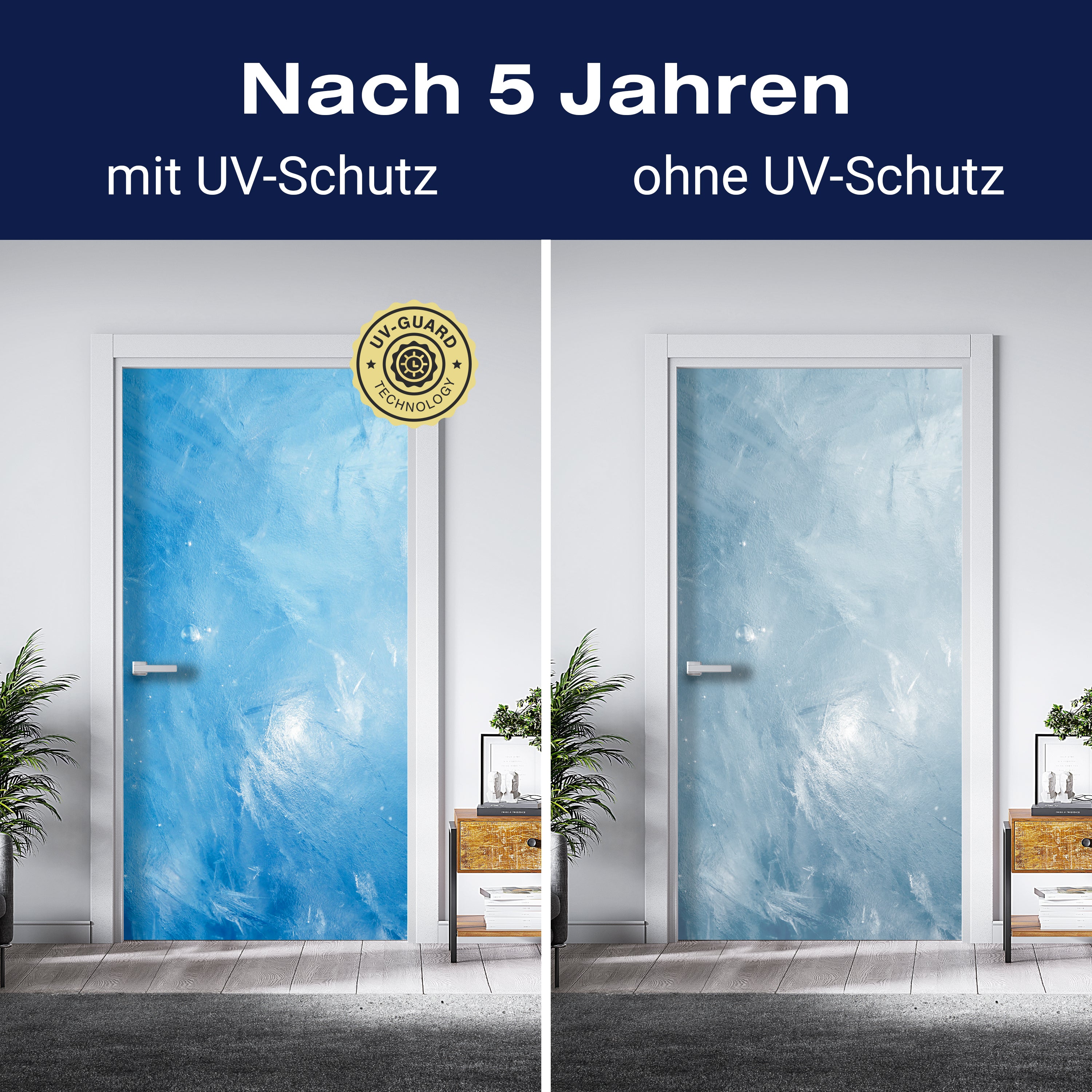 Türtapete Eis Nahaufnahme, Luftblase, Blau, Wasser M1223 - Bild 4 Türtapete Eis Nahaufnahme, Luftblase, Blau, Wasser M1223 - Bild 4