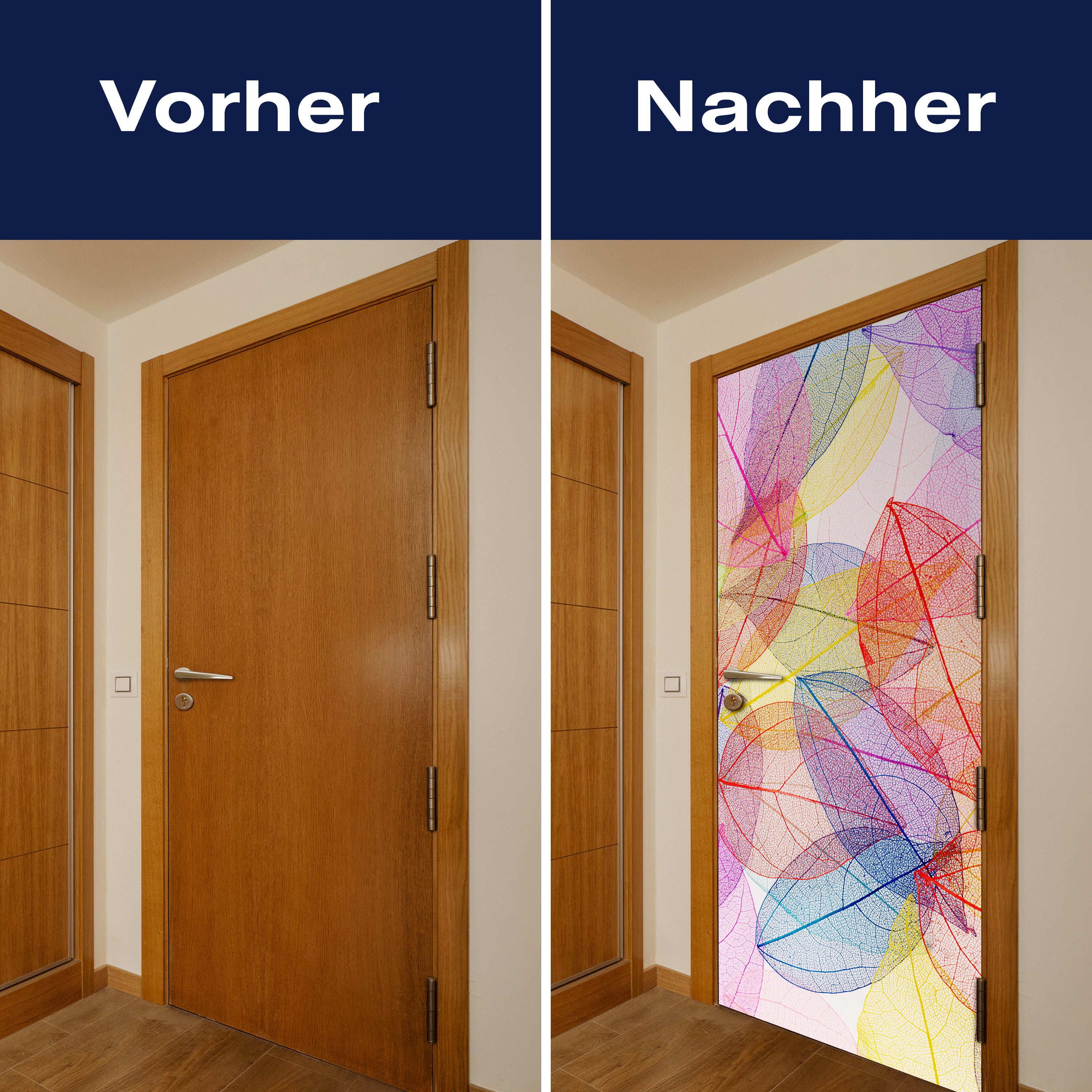 Türtapete bunte Blätter, Blatt Skelett, Pflanzen M1226 - Bild 10 Türtapete bunte Blätter, Blatt Skelett, Pflanzen M1226 - Bild 10
