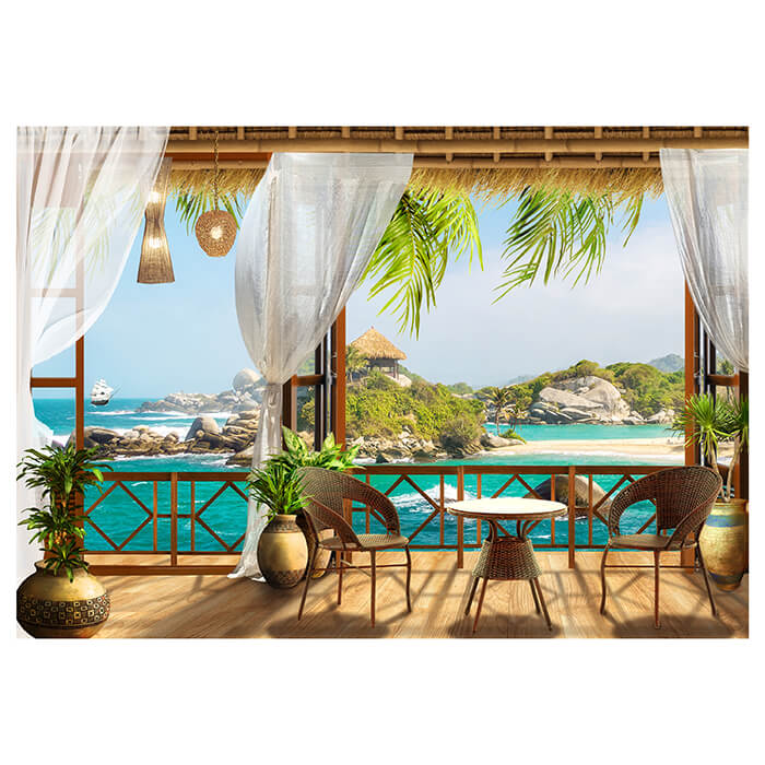 Fototapete Tropical Meer-blick Balkon M1231 - Bild 2 Fototapete Tropical Meer-blick Balkon M1231 - Bild 2