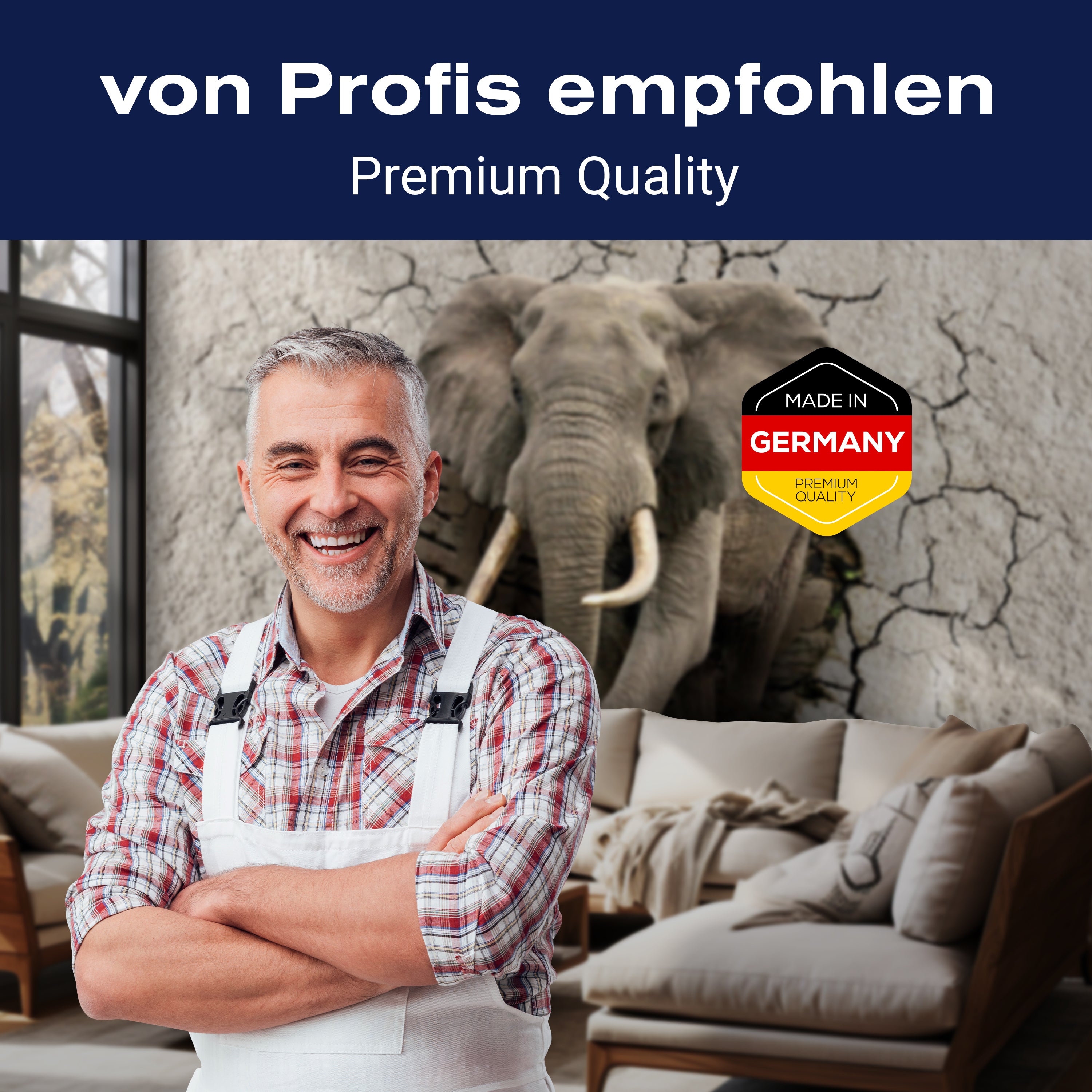 Fototapete Elefant 3D Wanddurchbruch M1238 - Bild 5 Fototapete Elefant 3D Wanddurchbruch M1238 - Bild 5