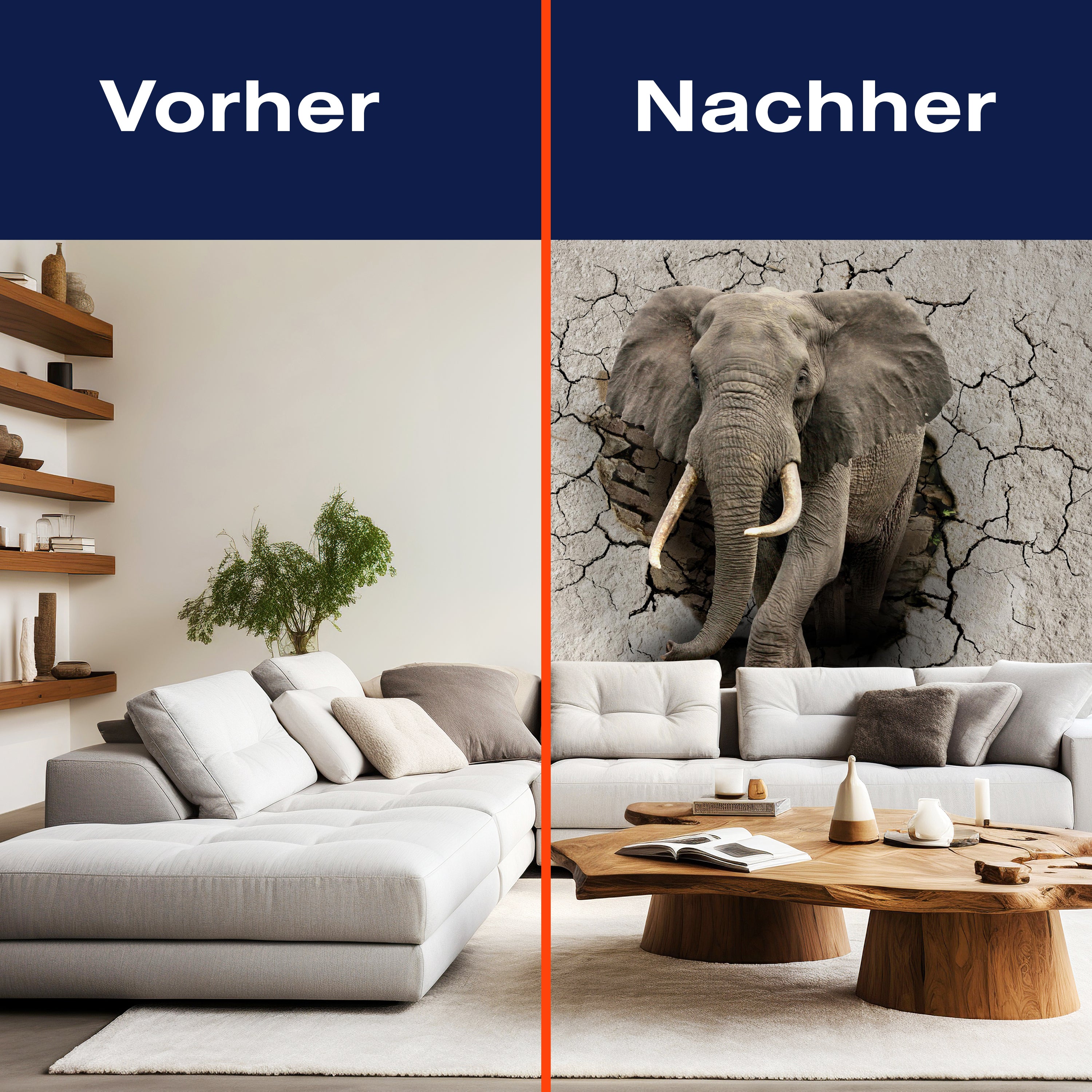 Fototapete Elefant 3D Wanddurchbruch M1238 - Bild 9 Fototapete Elefant 3D Wanddurchbruch M1238 - Bild 9