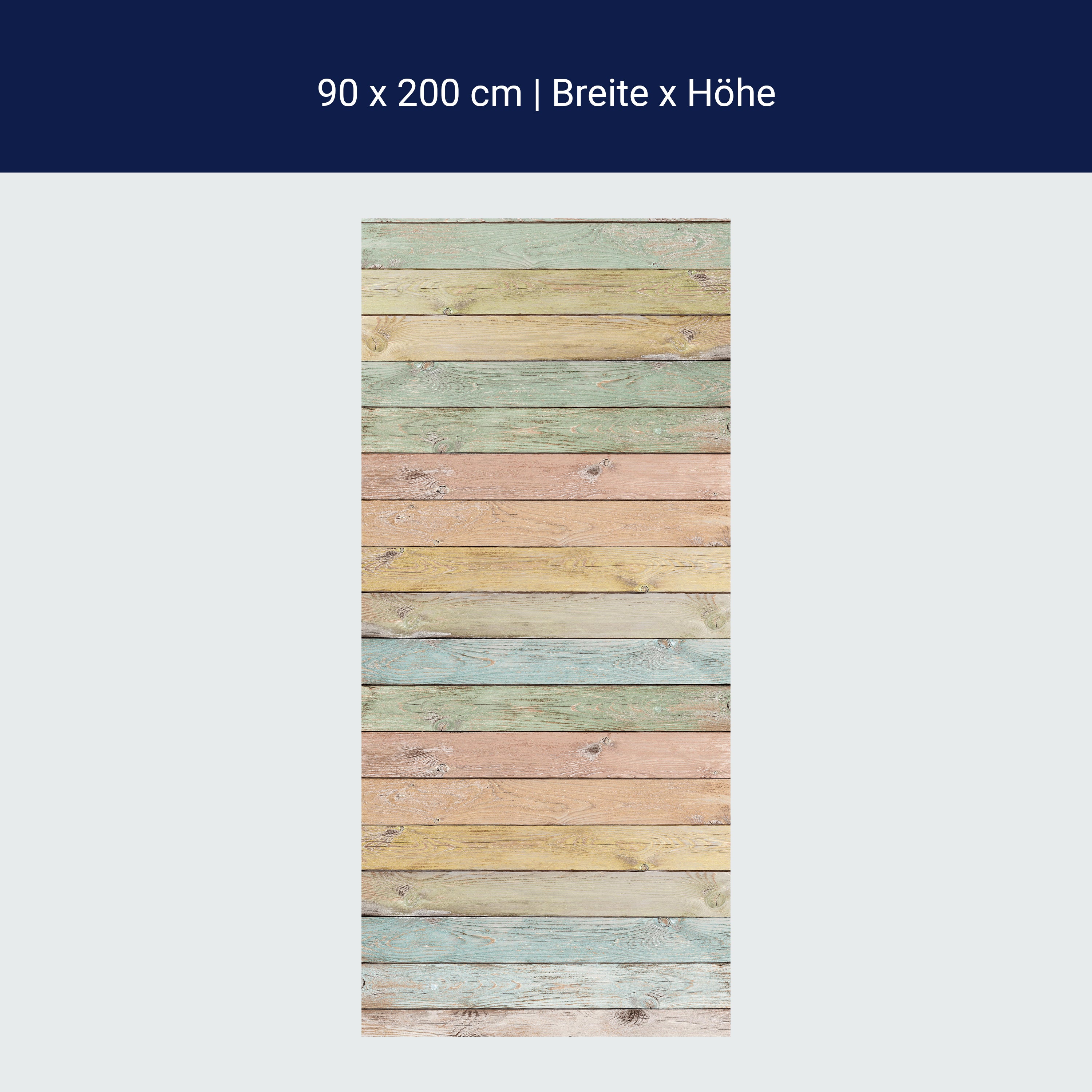 Türtapete bunte Holzplatte, Palisaden, bunt, Holz M1239 Türtapete bunte Holzplatte, Palisaden, bunt, Holz M1239