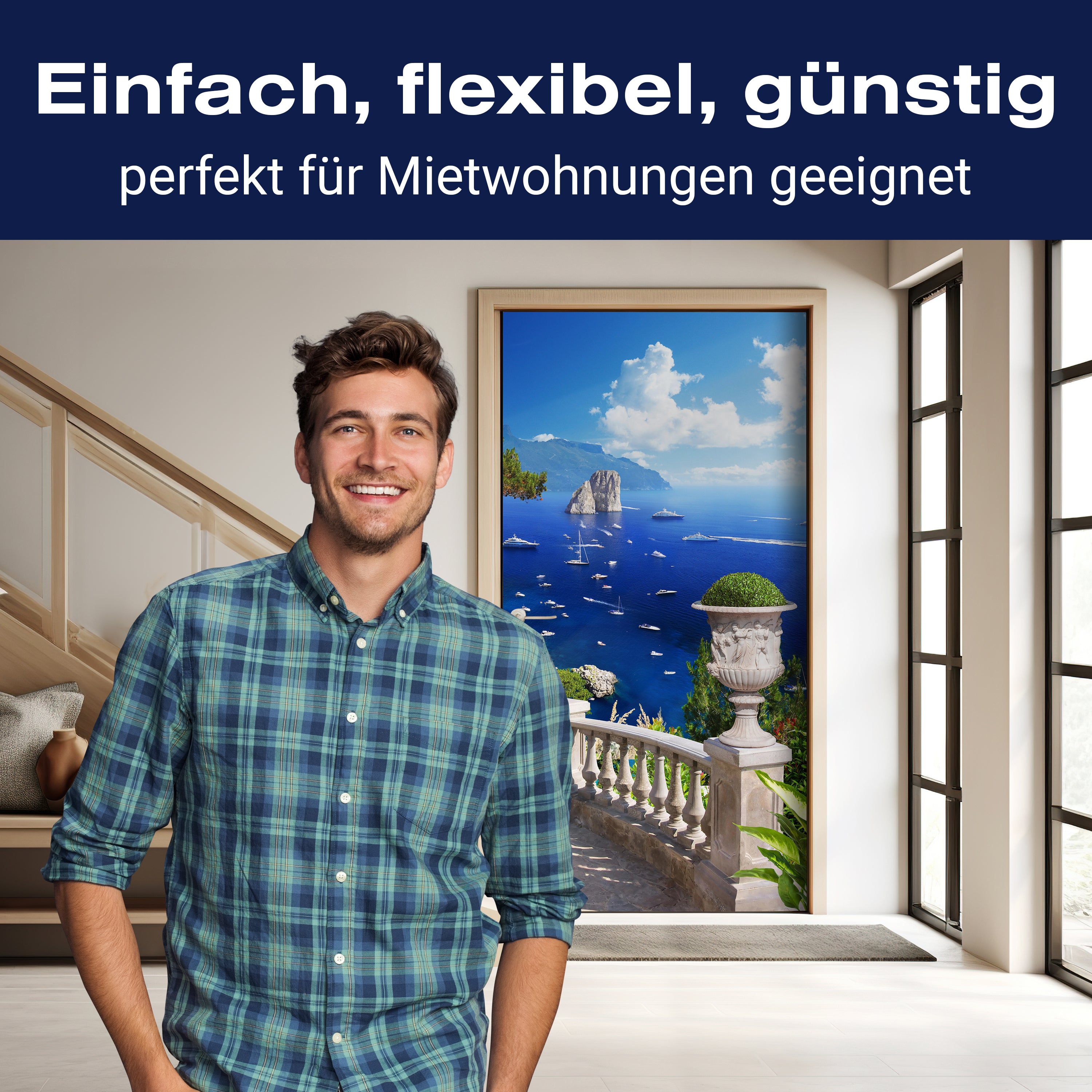 Türtapete Blick aufs Meer, Balkon, Schiffe, Küste M1242 - Bild 3 Türtapete Blick aufs Meer, Balkon, Schiffe, Küste M1242 - Bild 3