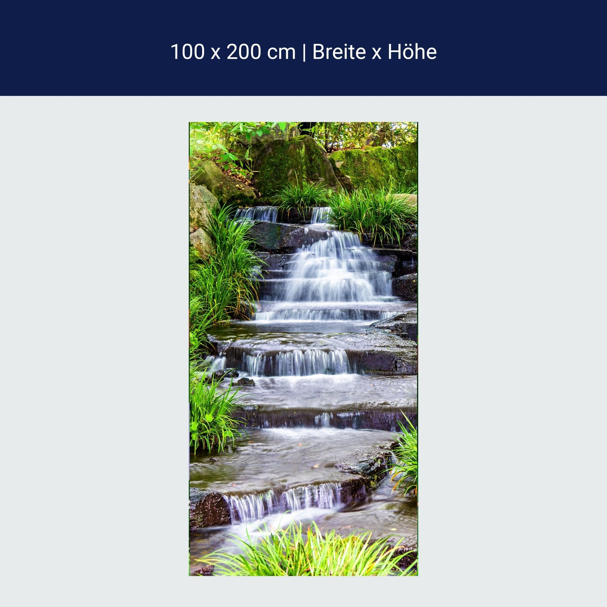 Türtapete Wasserfall am Bach, Stufen, Wasser M1246 Türtapete Wasserfall am Bach, Stufen, Wasser M1246