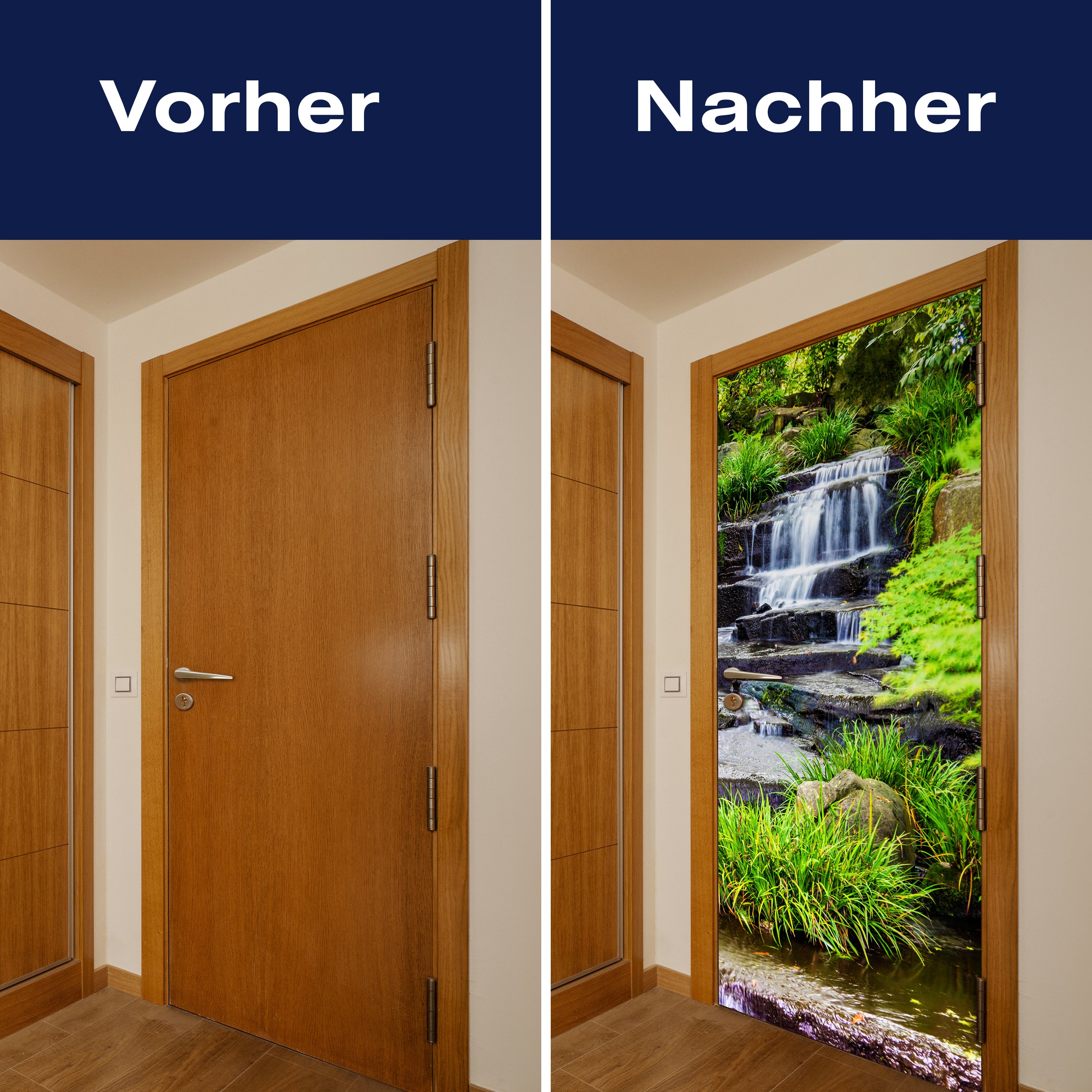 Türtapete Wasserfall, Treppe, Wasser, Bach, Grün M1247 - Bild 10 Türtapete Wasserfall, Treppe, Wasser, Bach, Grün M1247 - Bild 10