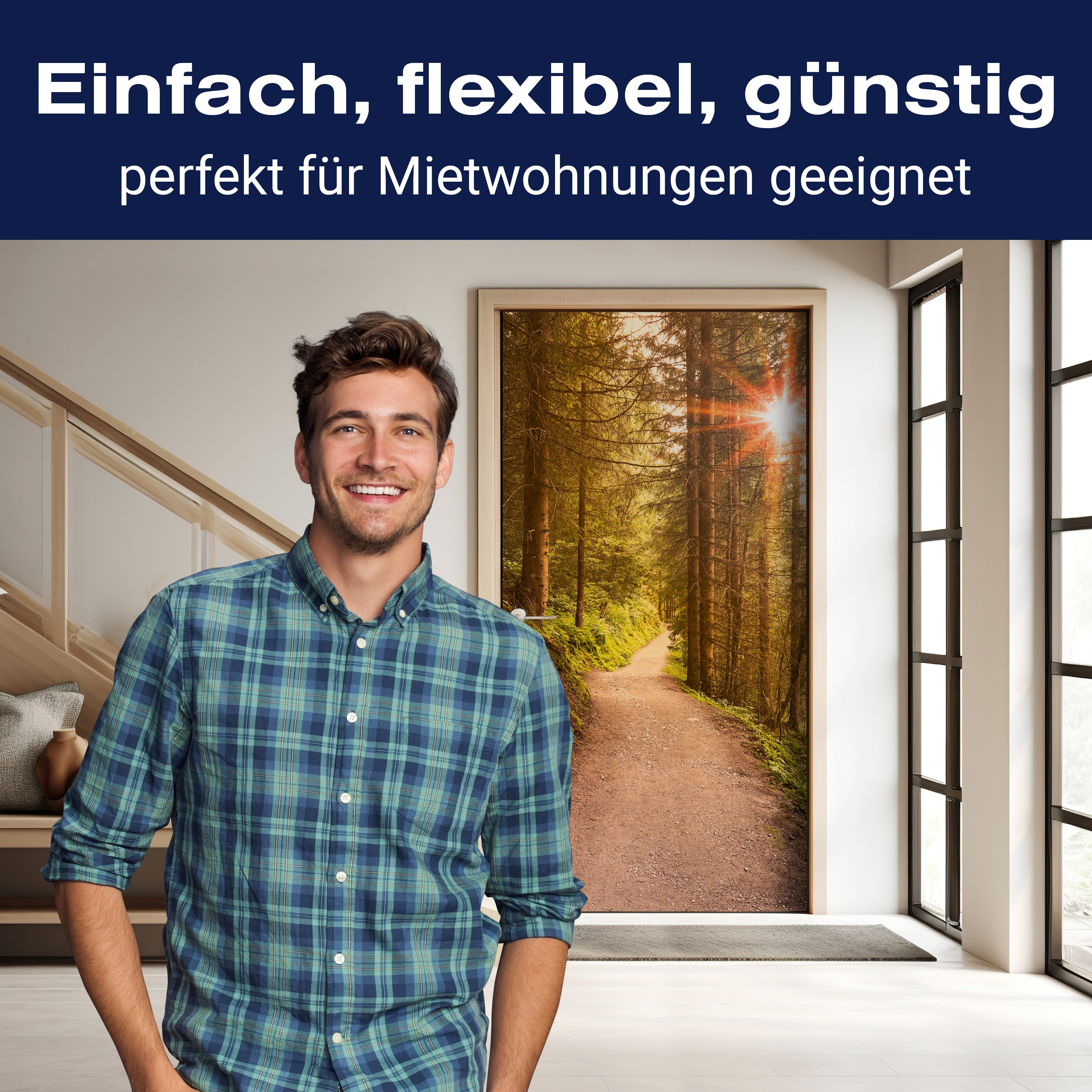 Türtapete Waldweg am Abend, Sonne, Wald M1248 - Bild 3 Türtapete Waldweg am Abend, Sonne, Wald M1248 - Bild 3