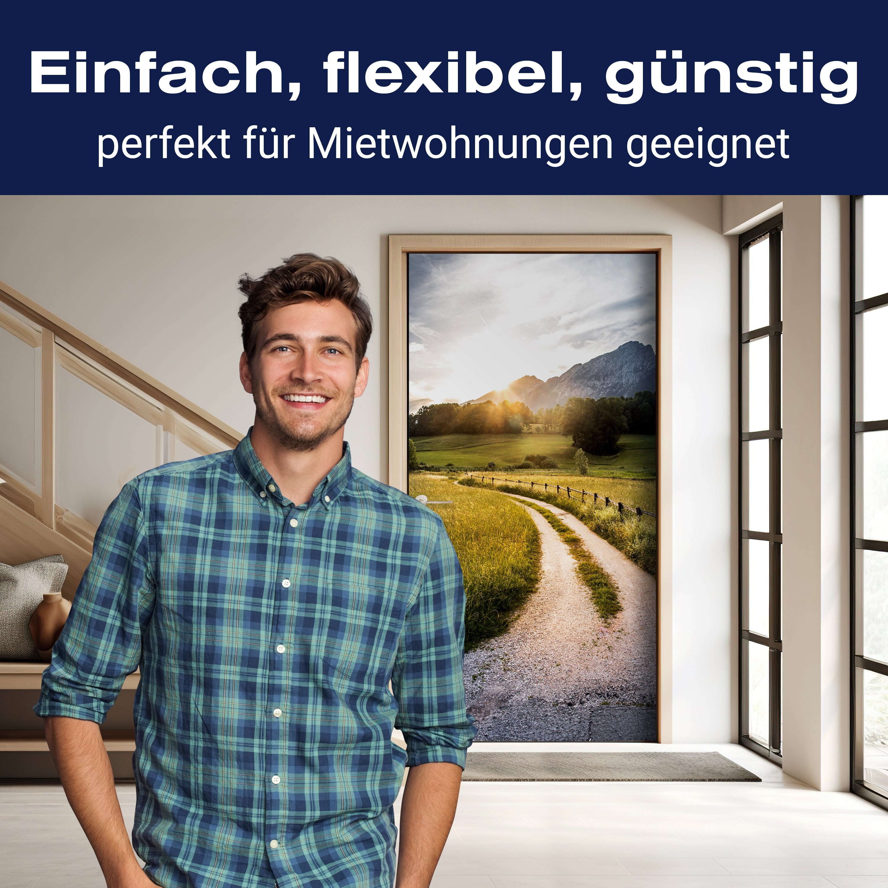 Türtapete Bergpanorama am Abend, Sonne, Berge M1250 - Bild 3 Türtapete Bergpanorama am Abend, Sonne, Berge M1250 - Bild 3