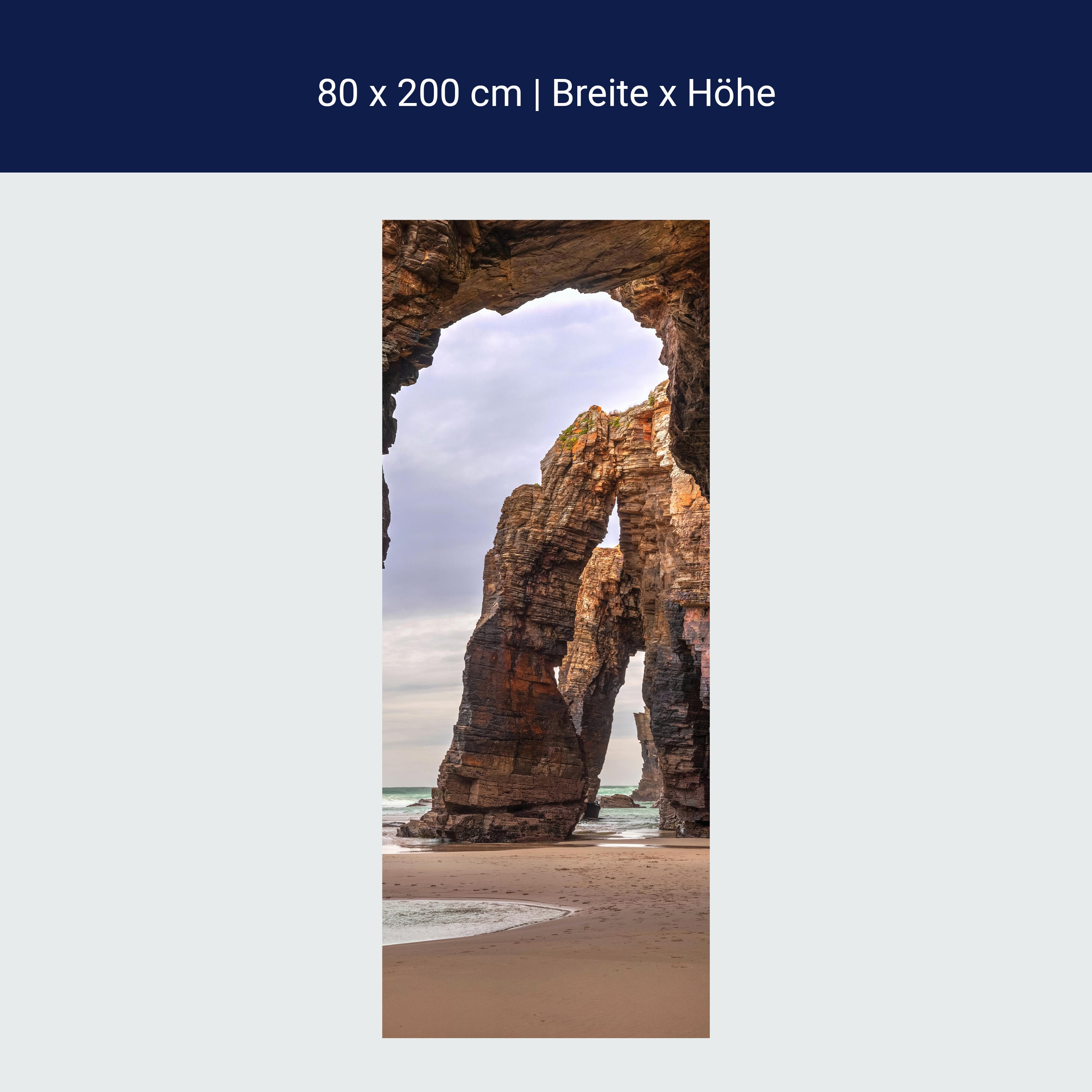 Türtapete Felsenküste am Meer, Felsen, Strand M1251 Türtapete Felsenküste am Meer, Felsen, Strand M1251