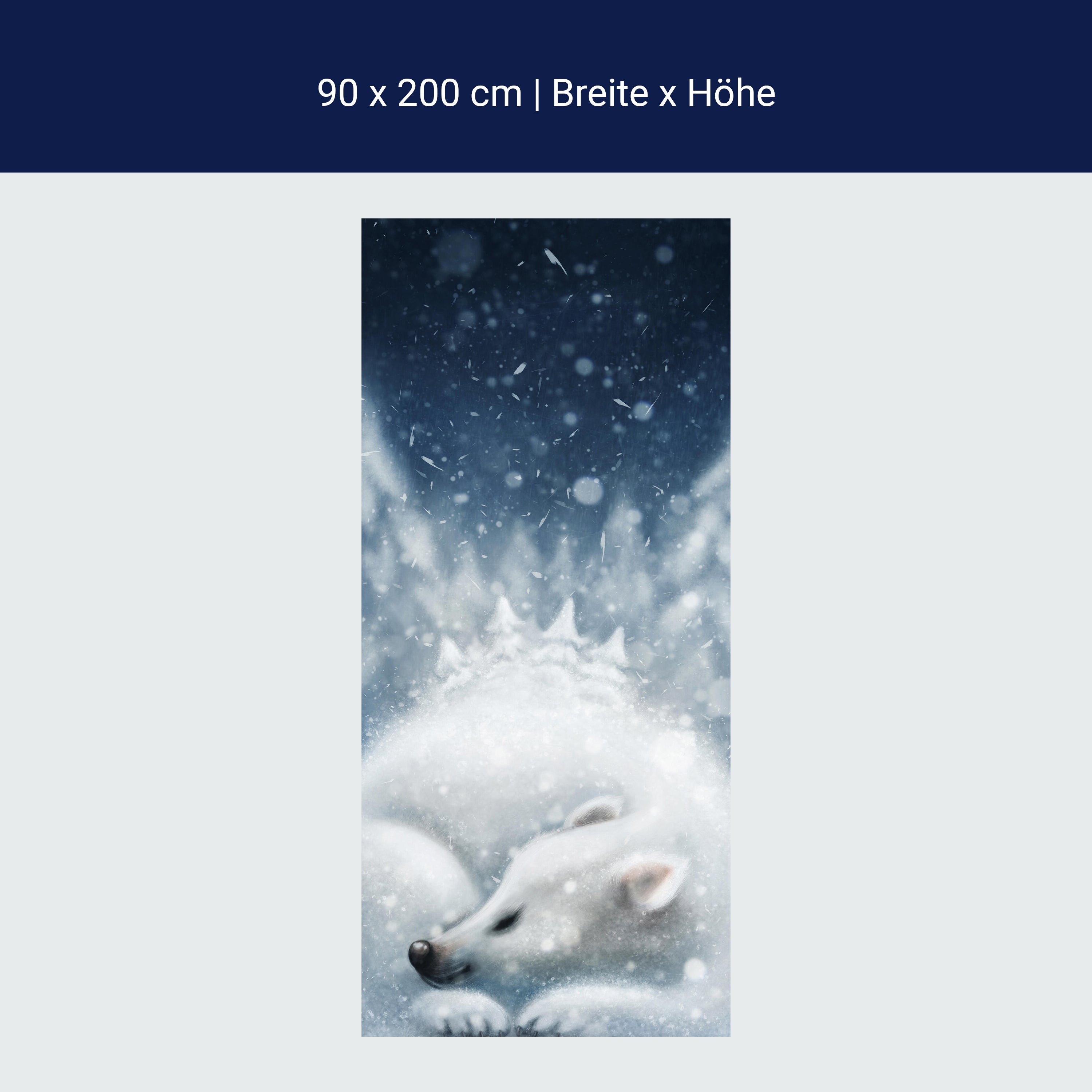 Türtapete Fuchs im Schnee, Wald, Illustration M1253 Türtapete Fuchs im Schnee, Wald, Illustration M1253