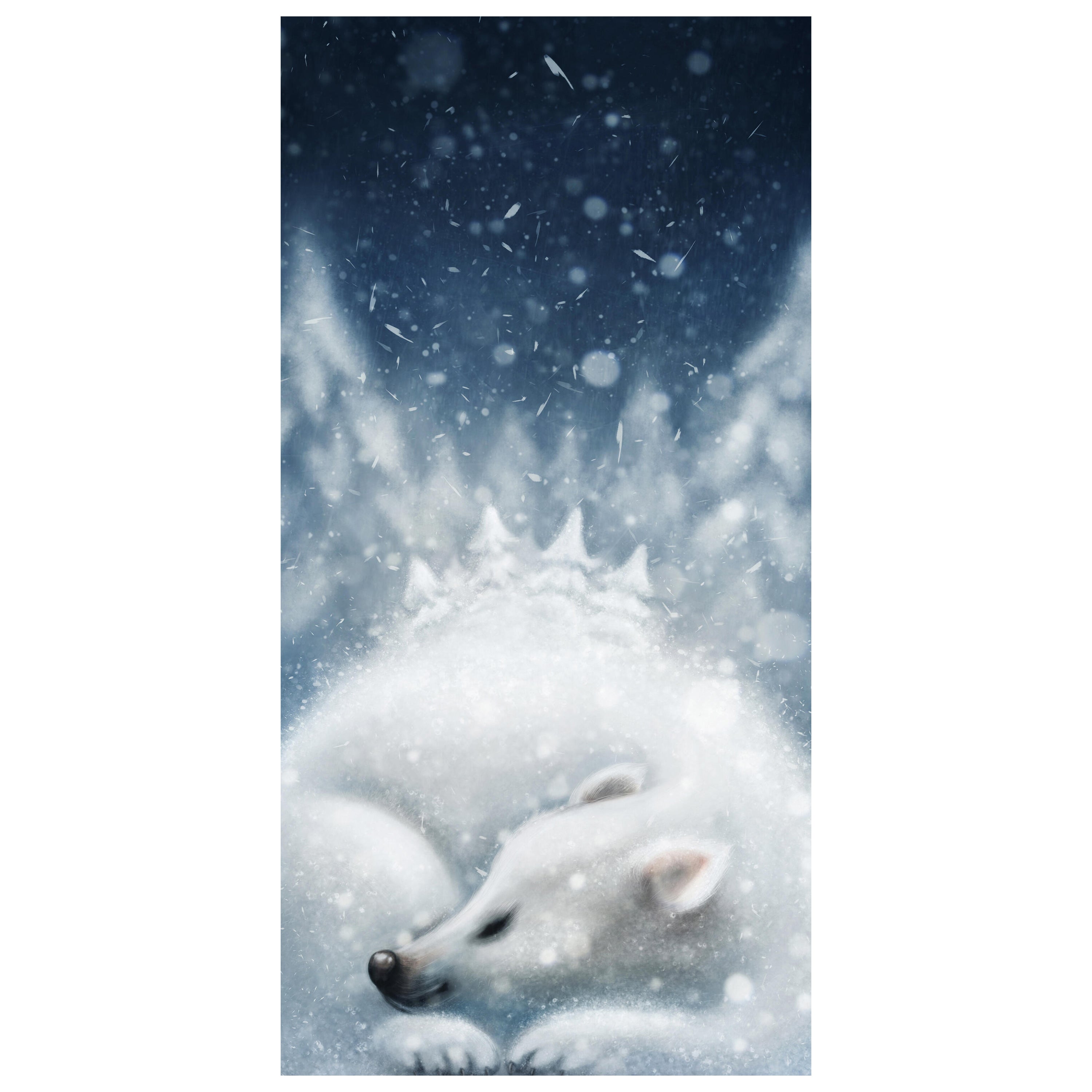 Türtapete Fuchs im Schnee, Wald, Illustration M1253 - Bild 2 Türtapete Fuchs im Schnee, Wald, Illustration M1253 - Bild 2